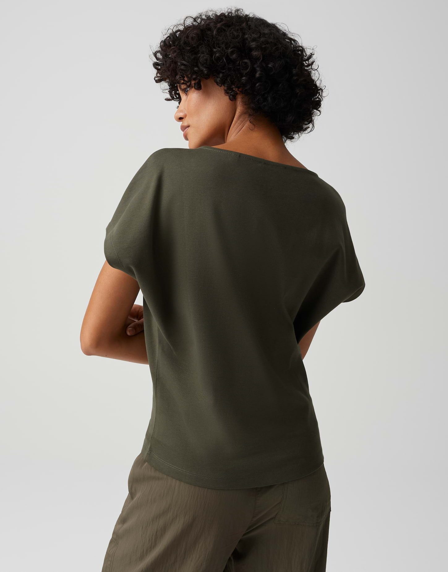 OPUS Kurzarmshirt Suschel aus Jersey mit lockerer Passform weich fließender Fall, glatter Griff, Casual