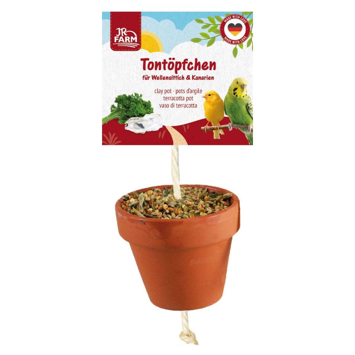 JR Farm Birds Tontöpfchen Wellensittich & Kanarien 80 g - 6 Stück, für: Vogel
