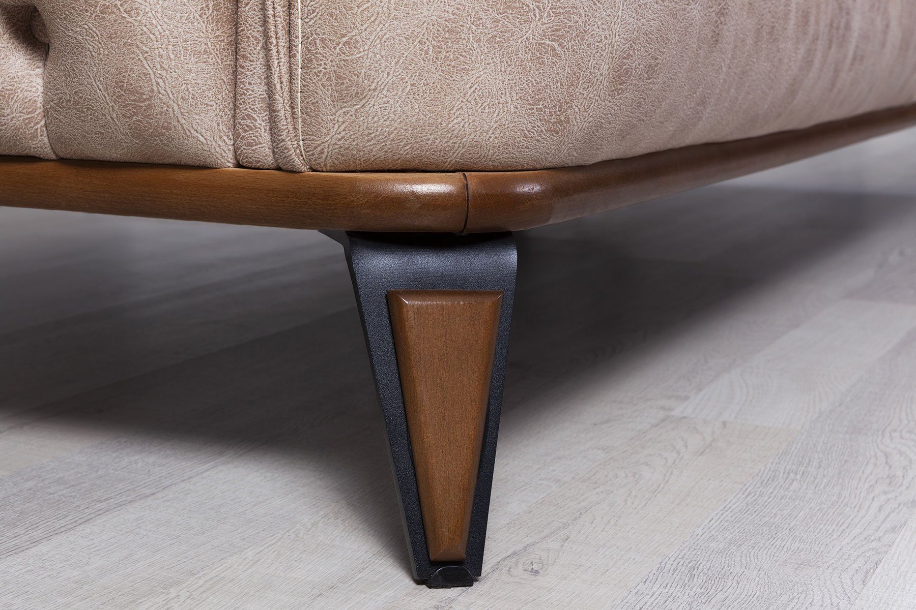 3-Sitzer, Made in Troya Villa Luxus-Microfaserstoff 1 in Sofa, Turkey, Beige Sitzer Polyester) Sofa 3 (100% Lederoptik Stk. Möbel Quality