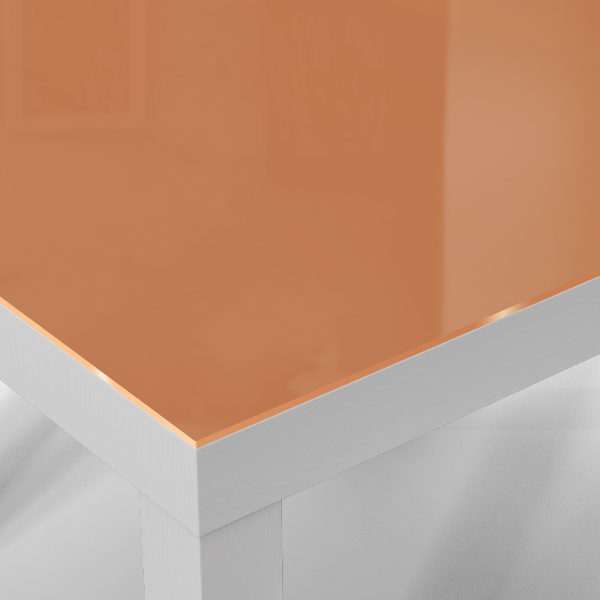 Beistelltisch modern Terrakotta', 'Unifarben - Couchtisch Glas DEQORI Weiß Glastisch