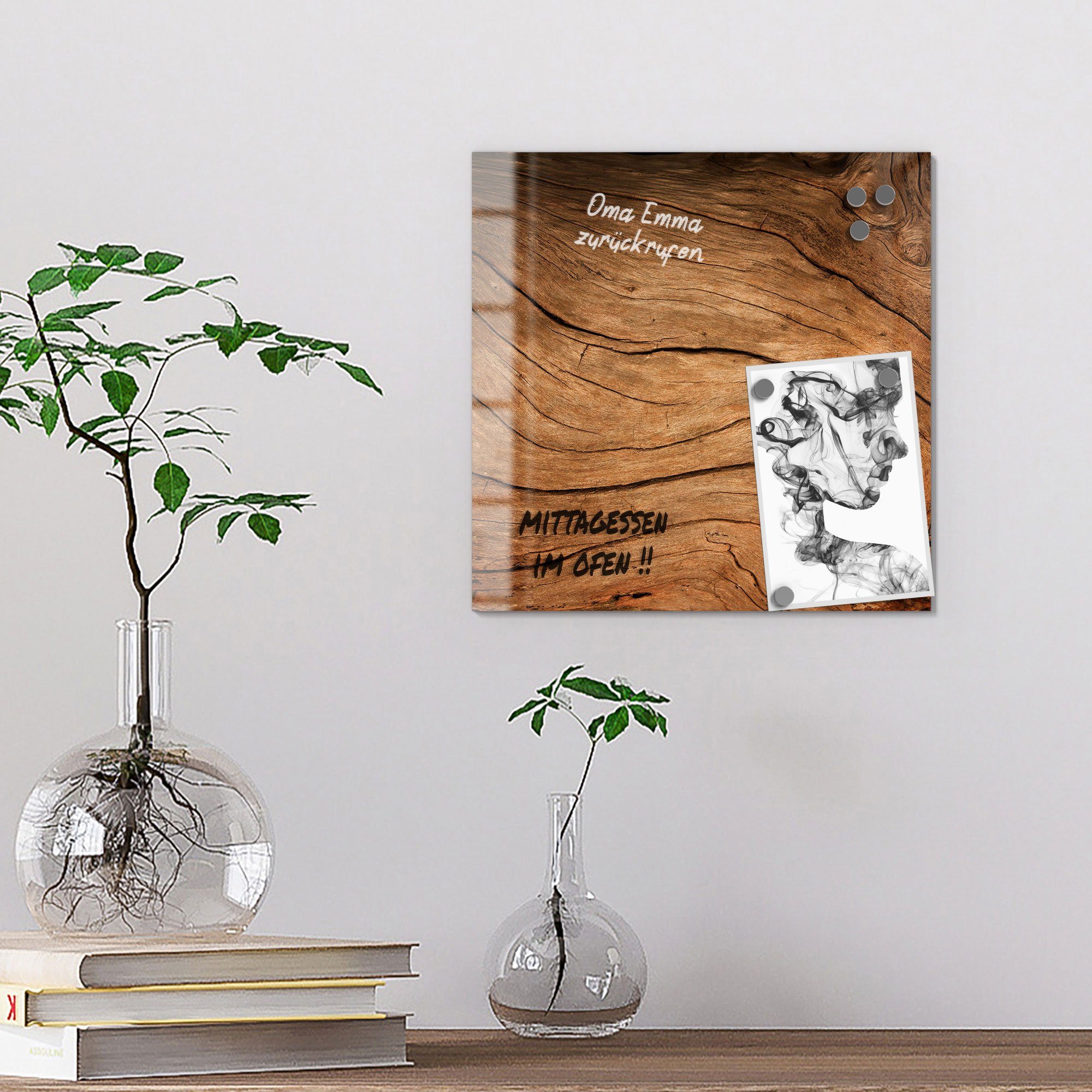 DEQORI Magnettafel 'Detaillierte Holzmaserung', Whiteboard Pinnwand beschreibbar – Bild 4 von 5