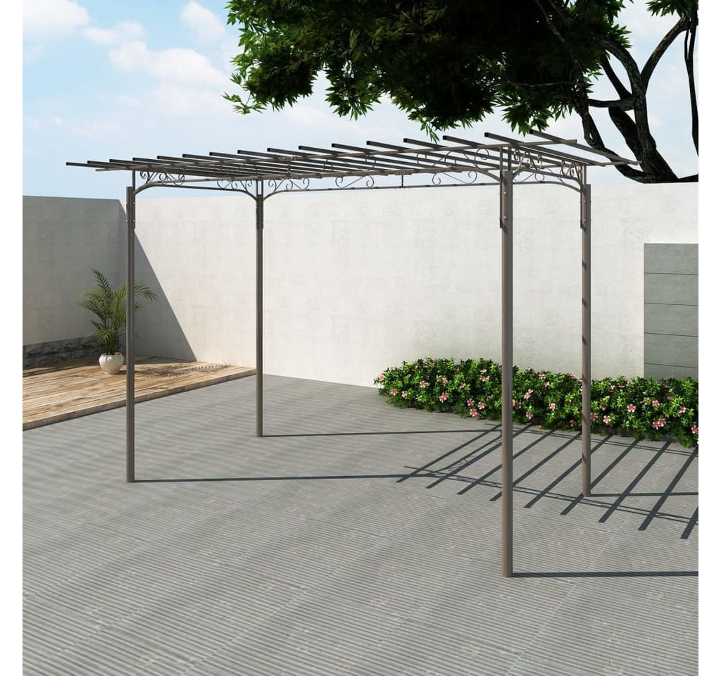 furnicato Rosenbogen Gartenlaube Stahl 190x320 cm Anthrazit, Wetterfester Pavillon als Rankhilfe für Rosen und Kletterpflanzen