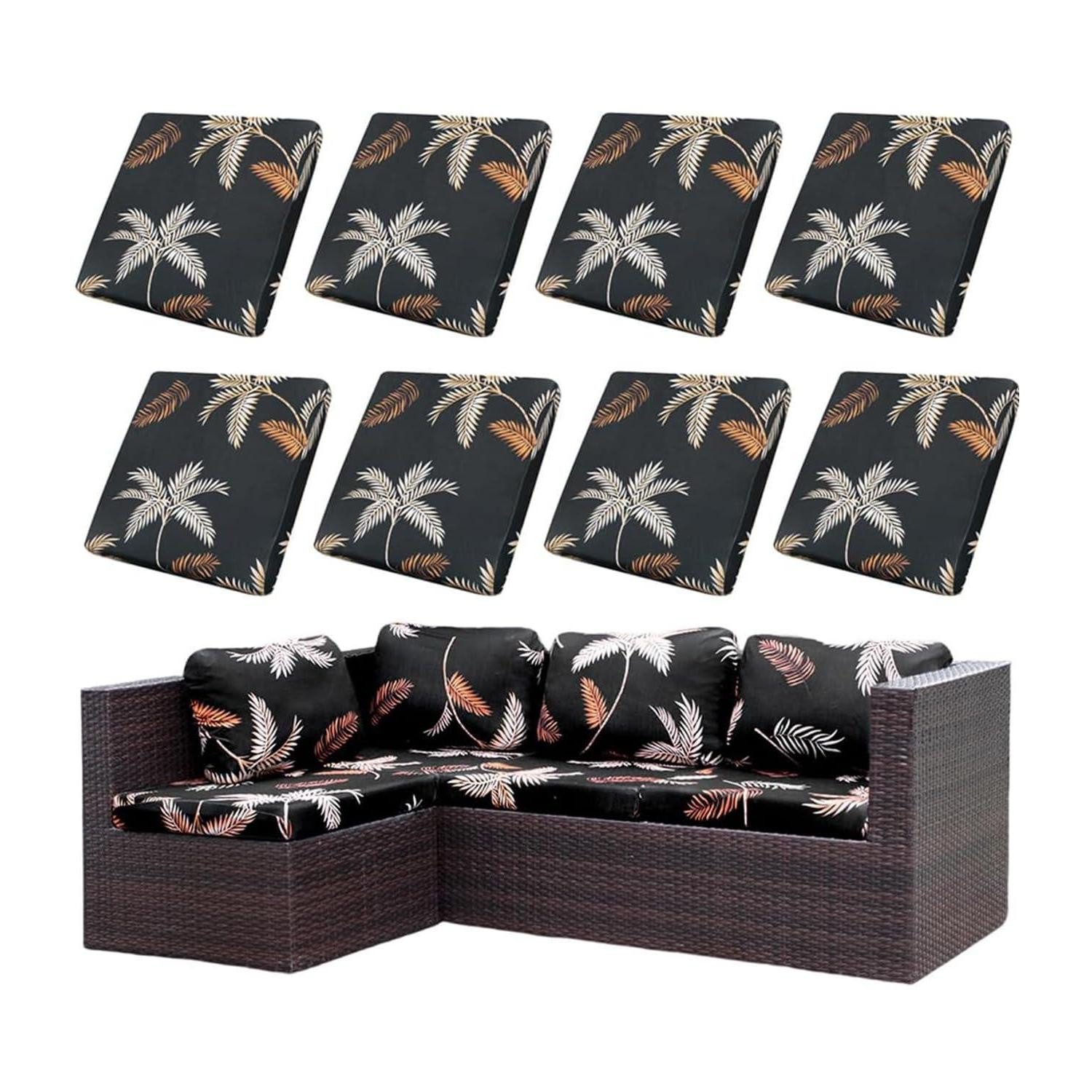 LuxusKollektion Kissenbezug Sitzkissenbezug 8er Set Kokosnussbaum Druck, (8 Stück)