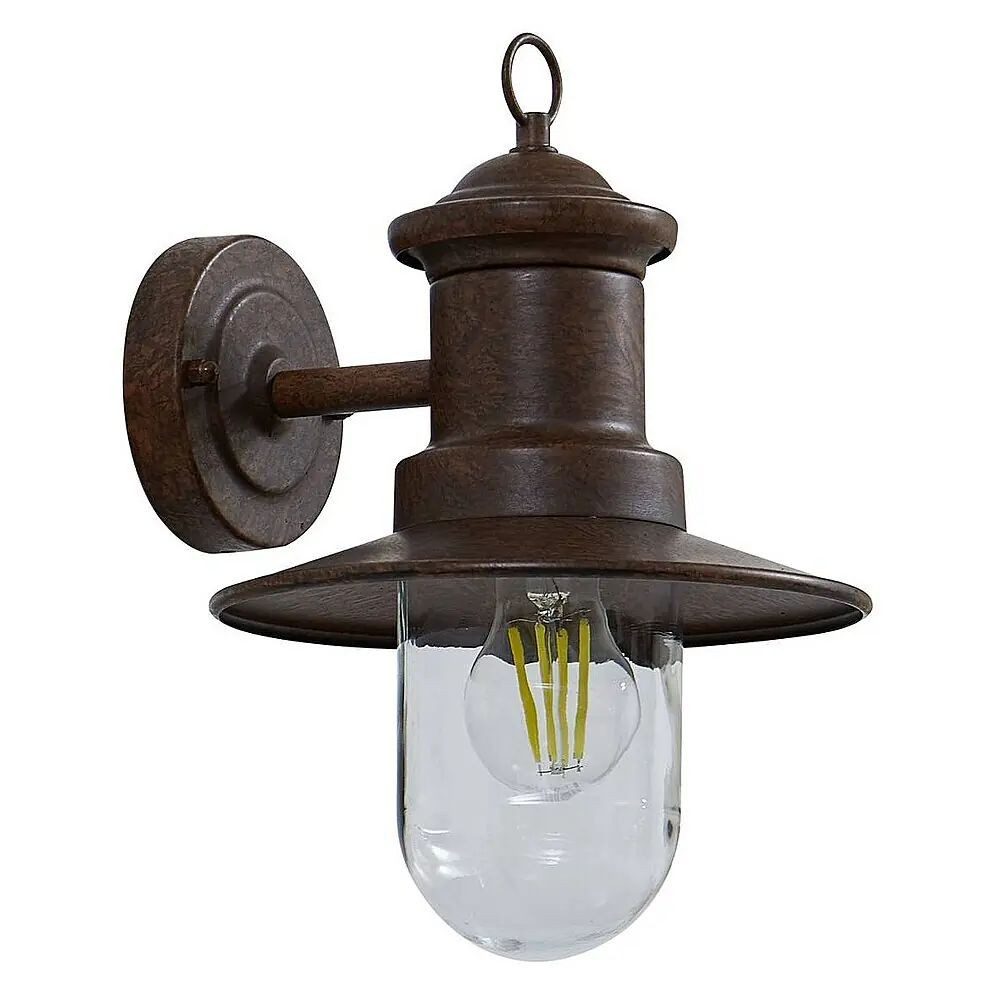 Lindby Außen-Wandleuchte, IP44, rostfarben, Laternen-Design