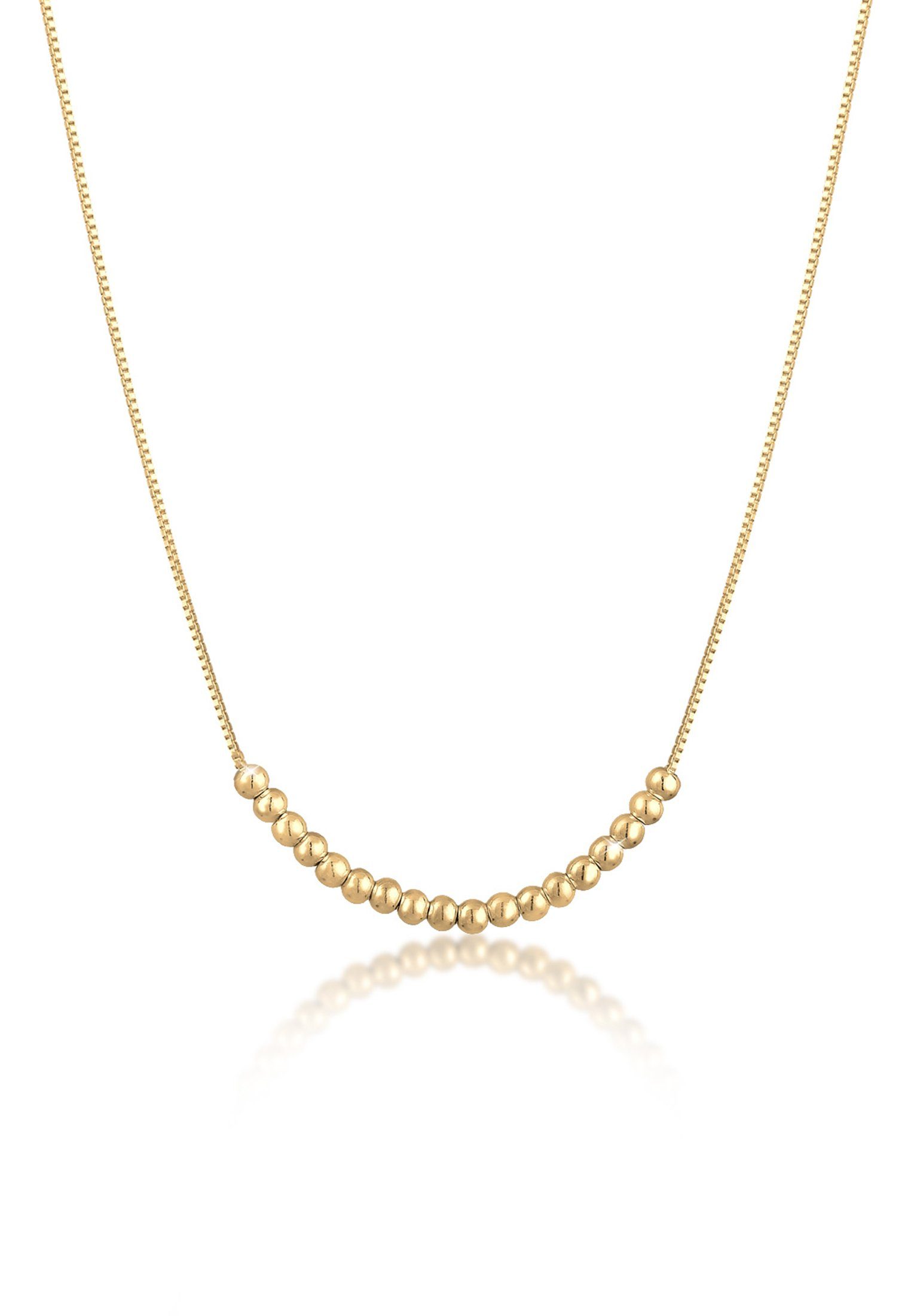 Valentinstagsgeschenk Elli Kette mit Anhänger Kugel Elemente 925 Sterling Silber, goldfarben, Gold