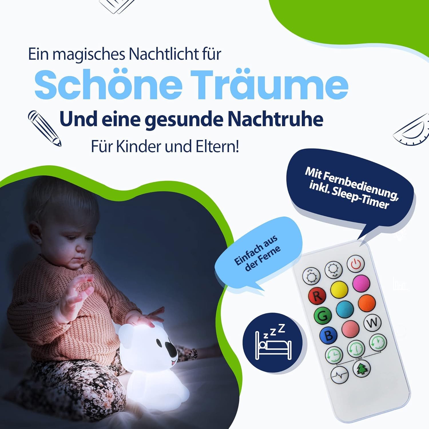 RWEUOQ LED Nachttischlampe Nachtlicht Kinder Koala günstig online kaufen
