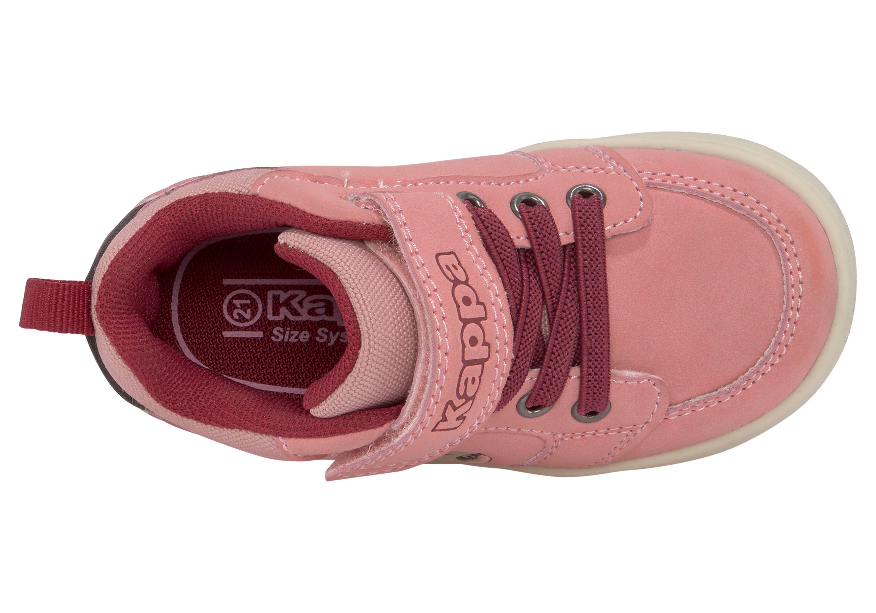 praktischem rosa Klettverschluss Sneaker Kappa mit