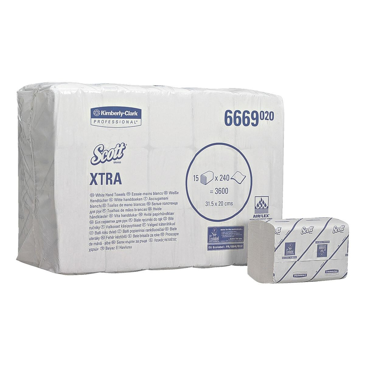 Scott Papierhandtuch XTRA, 1-lagig, I-Falzung, 3600 Blatt
