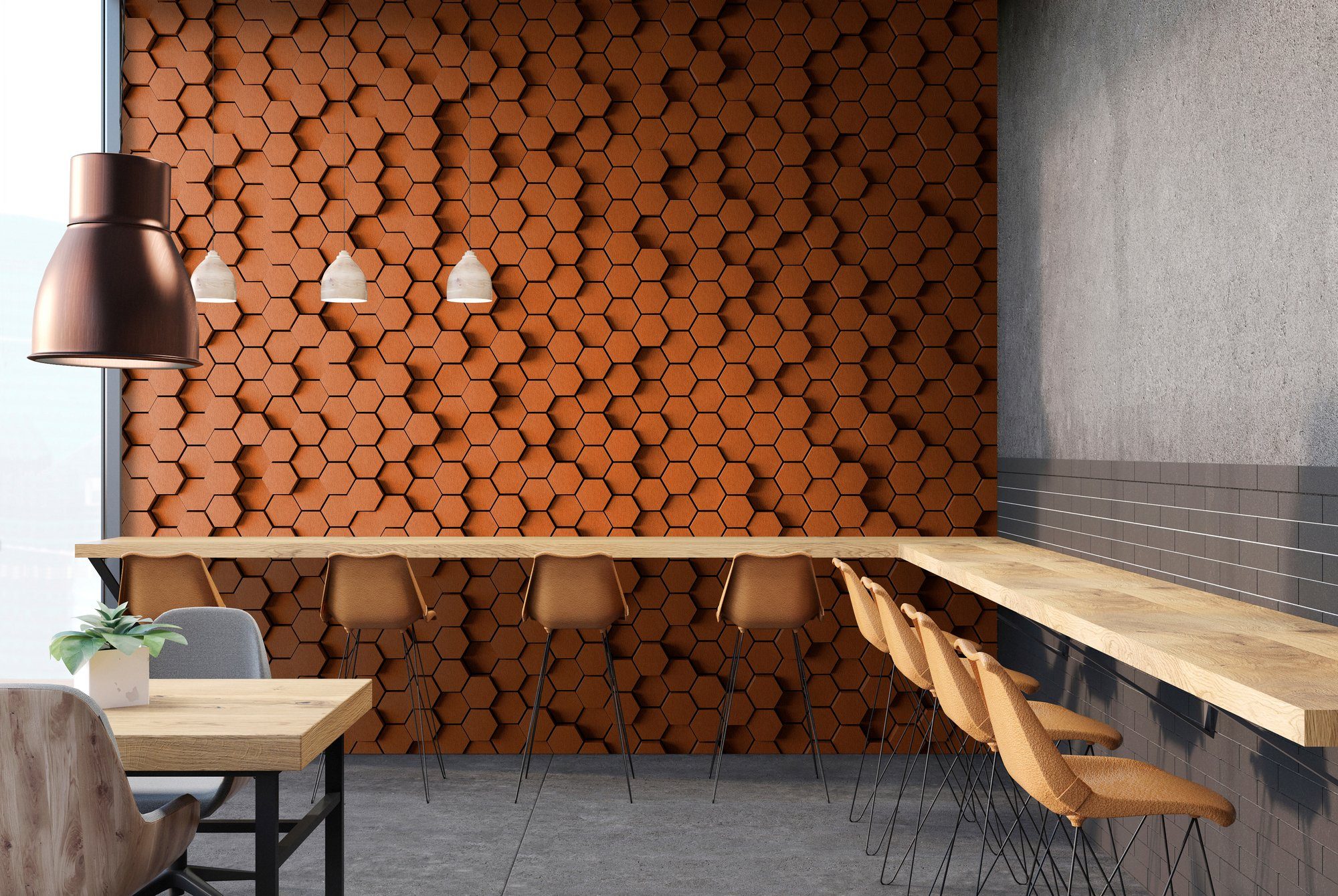 2, Schräge St), (5 Fototapete Honeycomb living Wand, Patel Vlies, Walls glatt, walls by