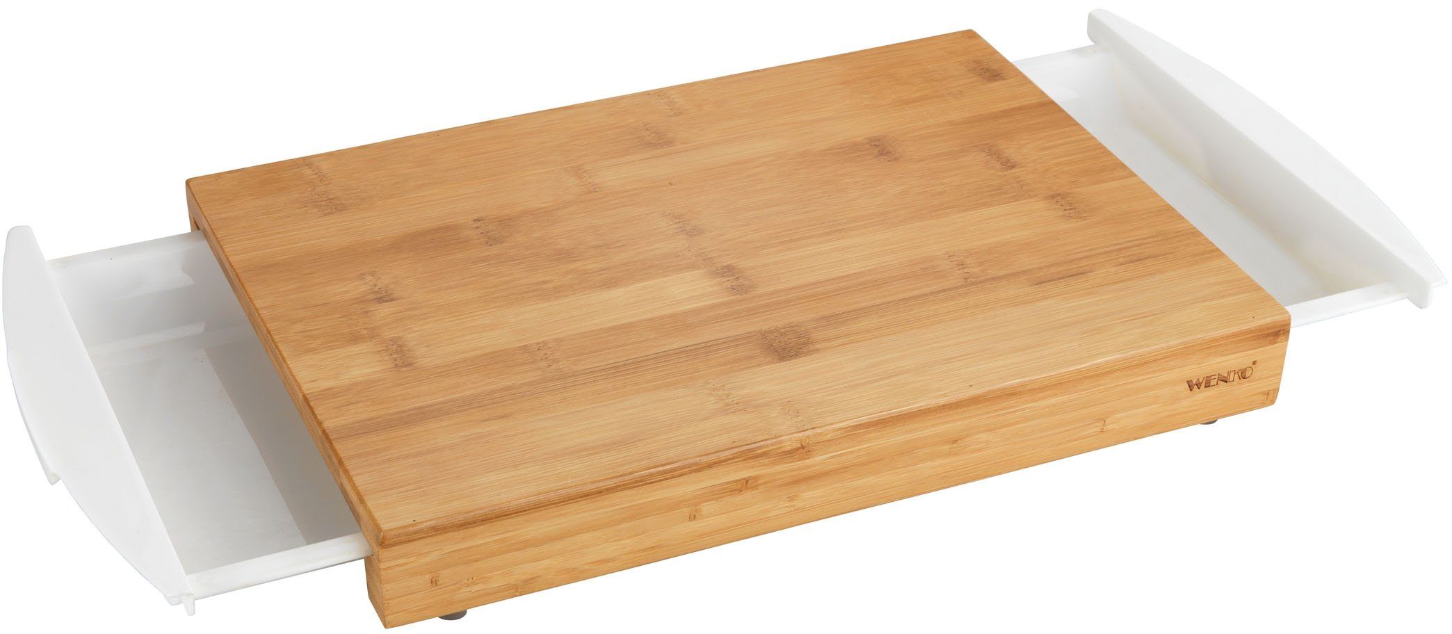 WENKO Schneidebrett Bina, Bambus, Kunststoff, Silikon