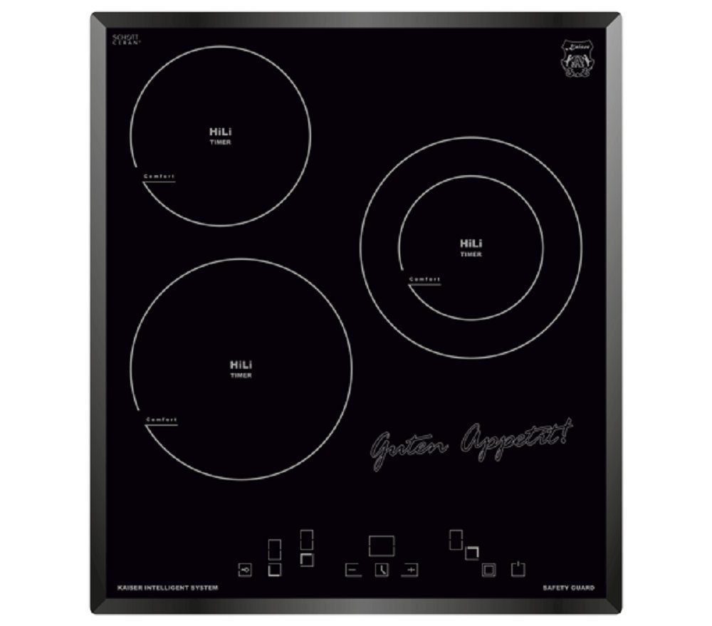 Kaiser Küchengeräte Elektro-Kochfeld, Glaskeramik Kochfeld 45cm, Schwarz Glas