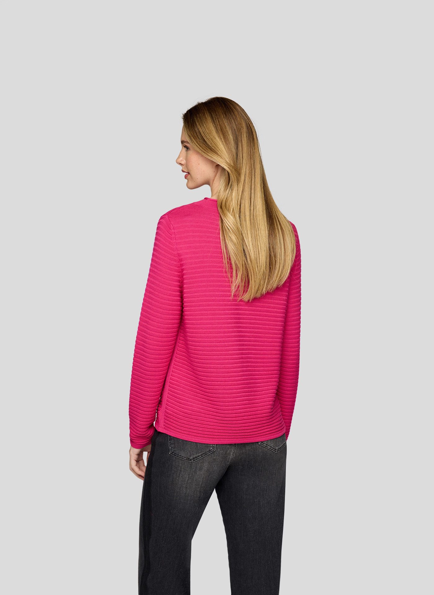 Rabe Rundhalspullover mit Streifen Muster günstig online kaufen