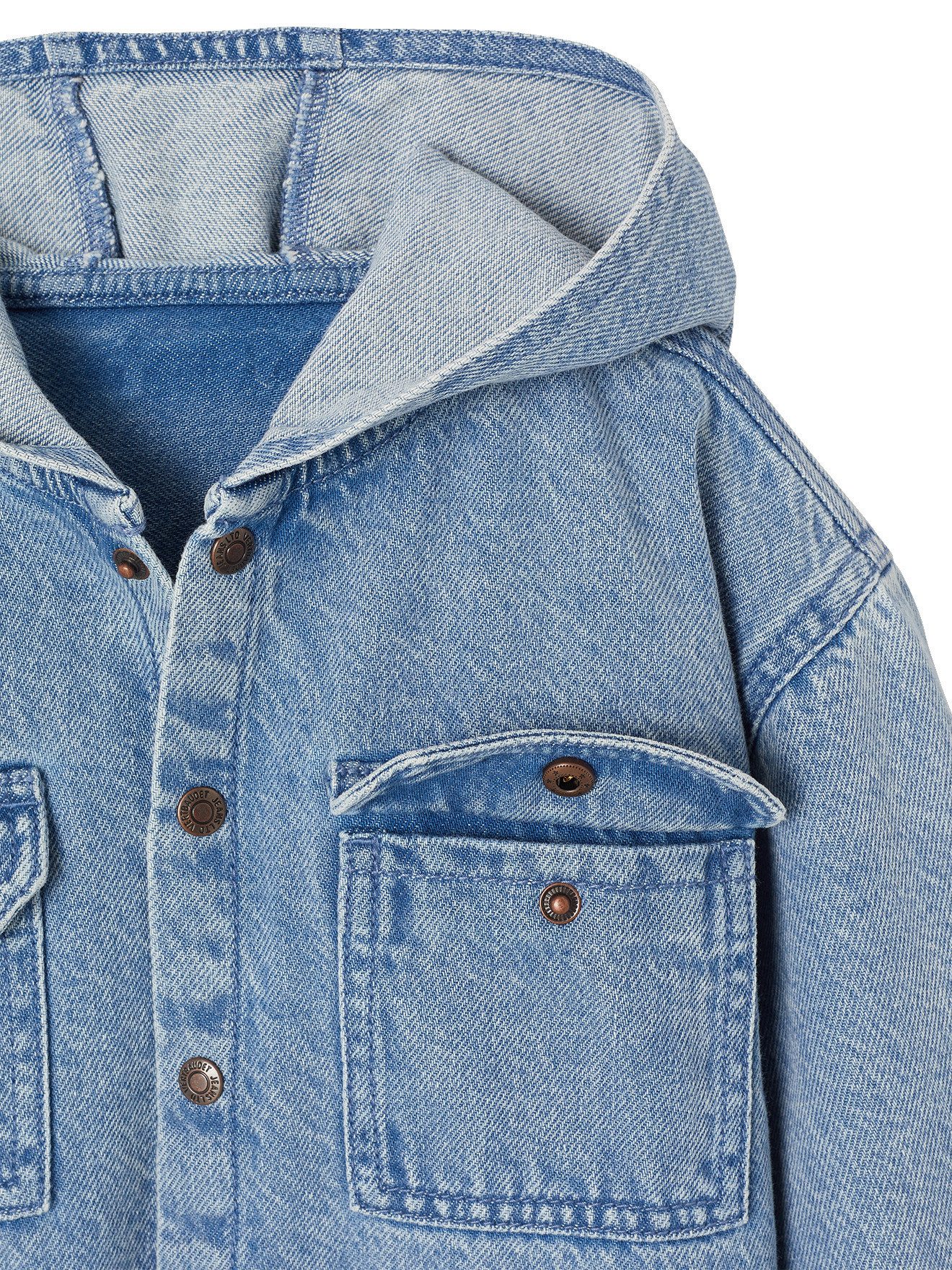 vertbaudet Langarmhemd Jeanshemd Jungen mit Kapuze