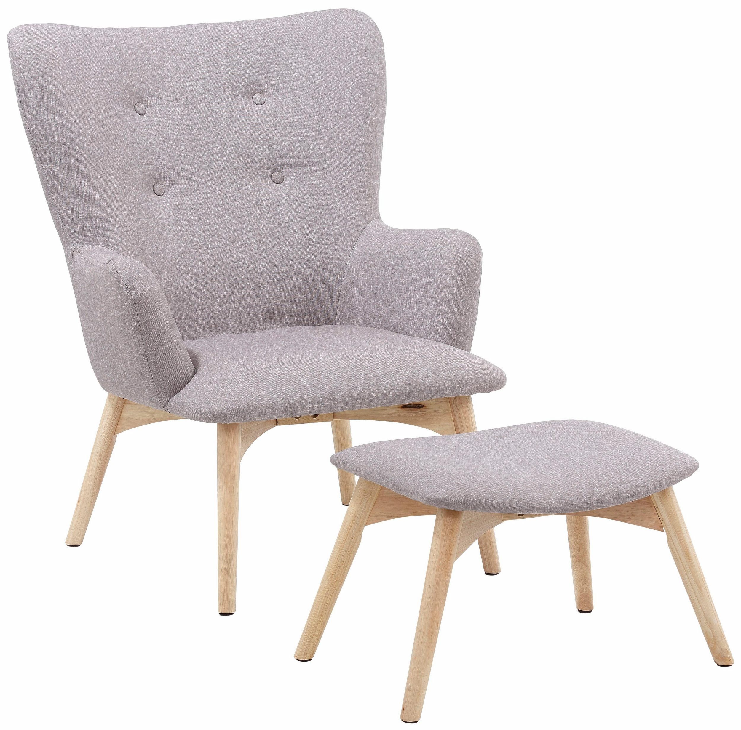 Sessel Mit Hocker FiveWillowise Gepolsterter Sessel Mit Armlehnen, Loungesessel Mit Sessel & Stühle