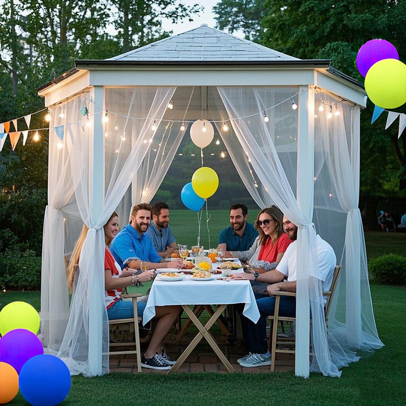 LMaxhome Outdoorvorhang Moskitonetz DIY Verstellbare Vorhang mit Stangentasche, insektenschutz (1 St), lichtstreuend, 6 Farben, 160 cm x 213/305 cm, für Terrasse & Pavillon
