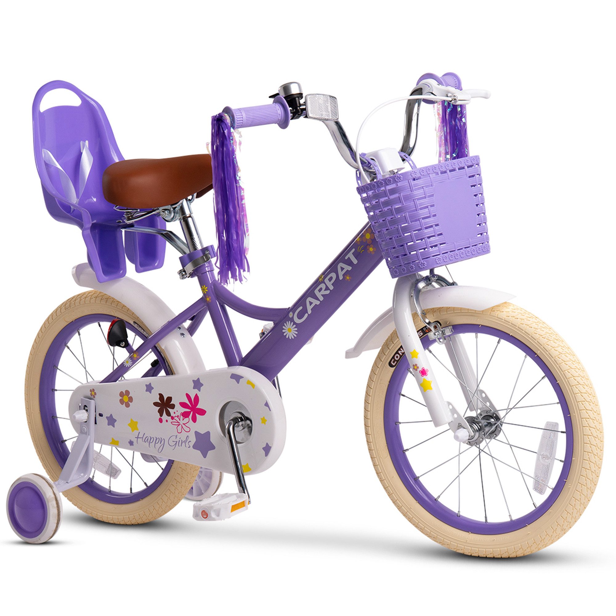 CARPAT SPORT Kinderfahrrad 14 16 Zoll Kinderfahrrad für 3-7 Jahre, 1 Gang, Kettenschaltung, Mädchen Jungen Fahrrad Bike mit Stützräder ab 3 Jahre