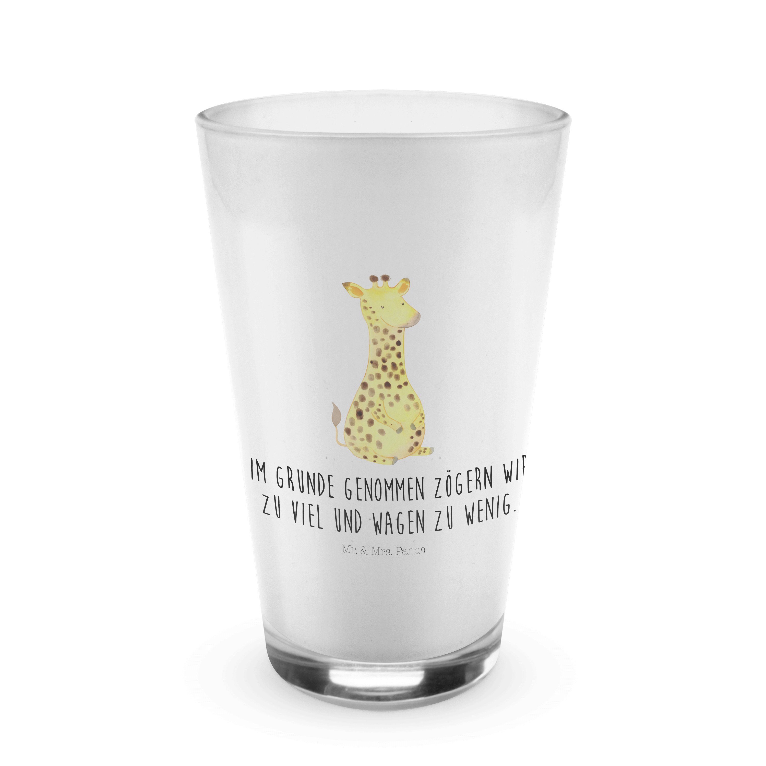 Premium G, Giraffe Glas Transparent Glück, & - Geschenk, - Zufrieden Cappuccino Glas, Mr. Glas Panda Mrs.