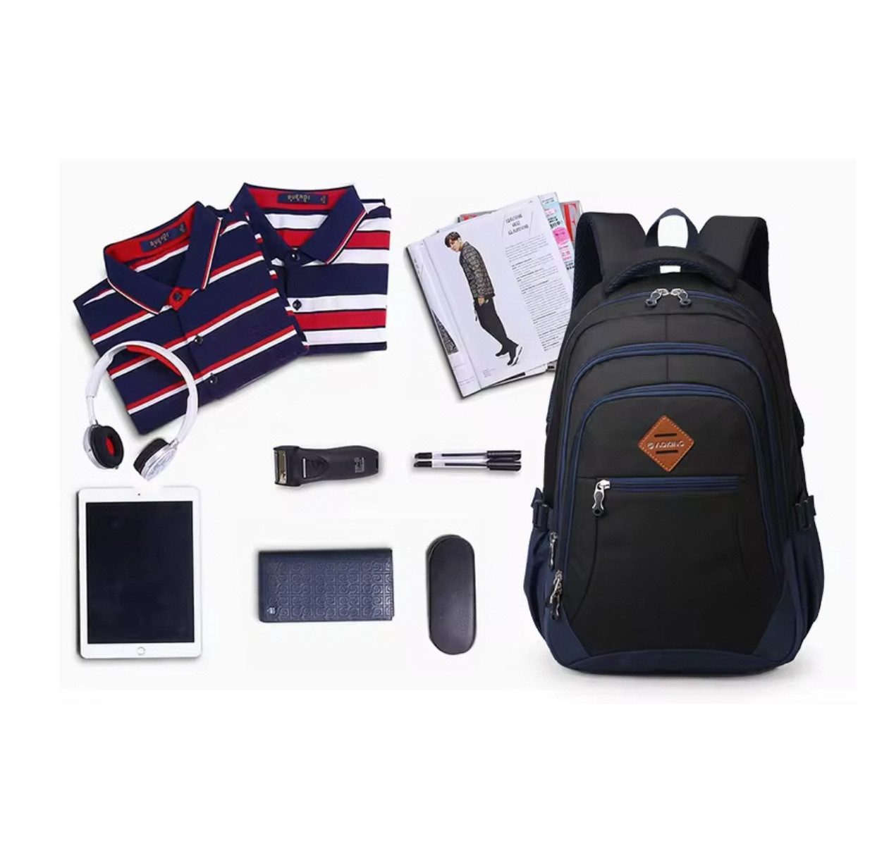 SHG Freizeitrucksack ֎ Rucksack Freizeitrucksack Tagesrucksack Damenrucksack H67407schwarz (Farbe: Schwarz), Freizeit Reise Sport Arbeit Schule Uni