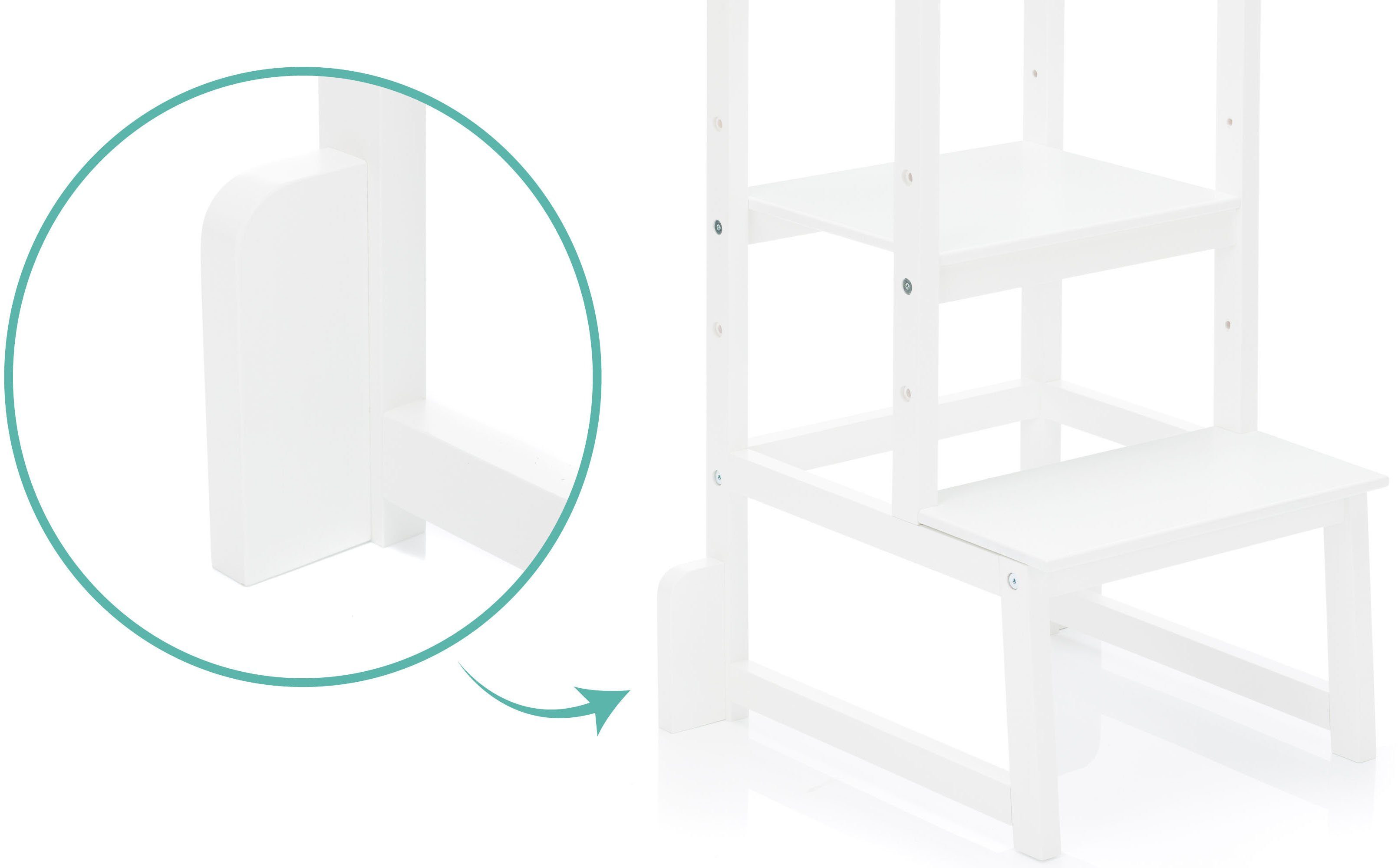 Holz weiß, Stehhilfe Fillikid Lernturm, aus