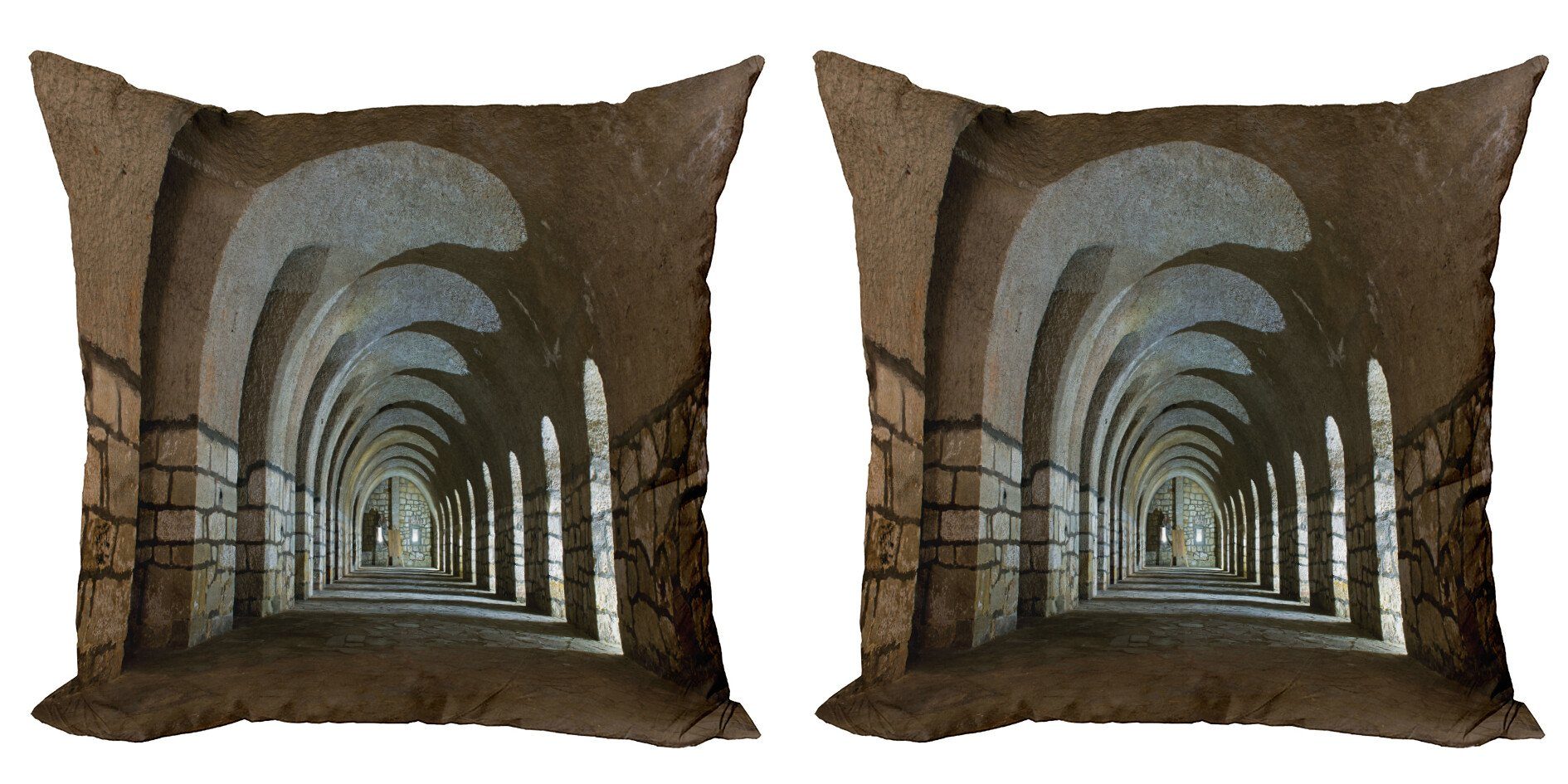 Kissenbezüge Modern Accent Doppelseitiger Digitaldruck, Abakuhaus (2 Stück), historisch Korridor in Festung