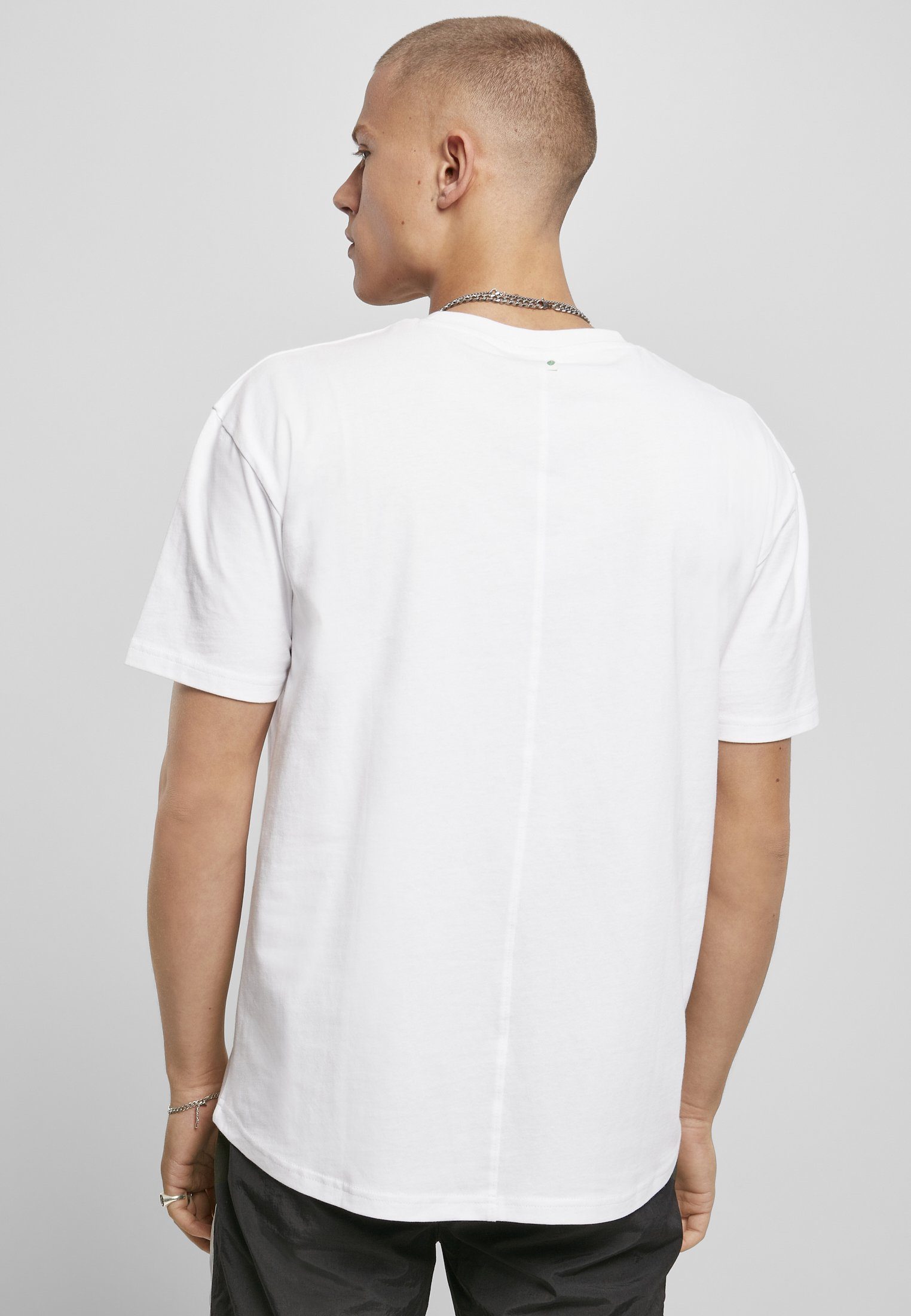 Tee URBAN Organic Oversized T-Shirt Curved white Cotton 2-Pack CLASSICS Herren black (1-tlg)