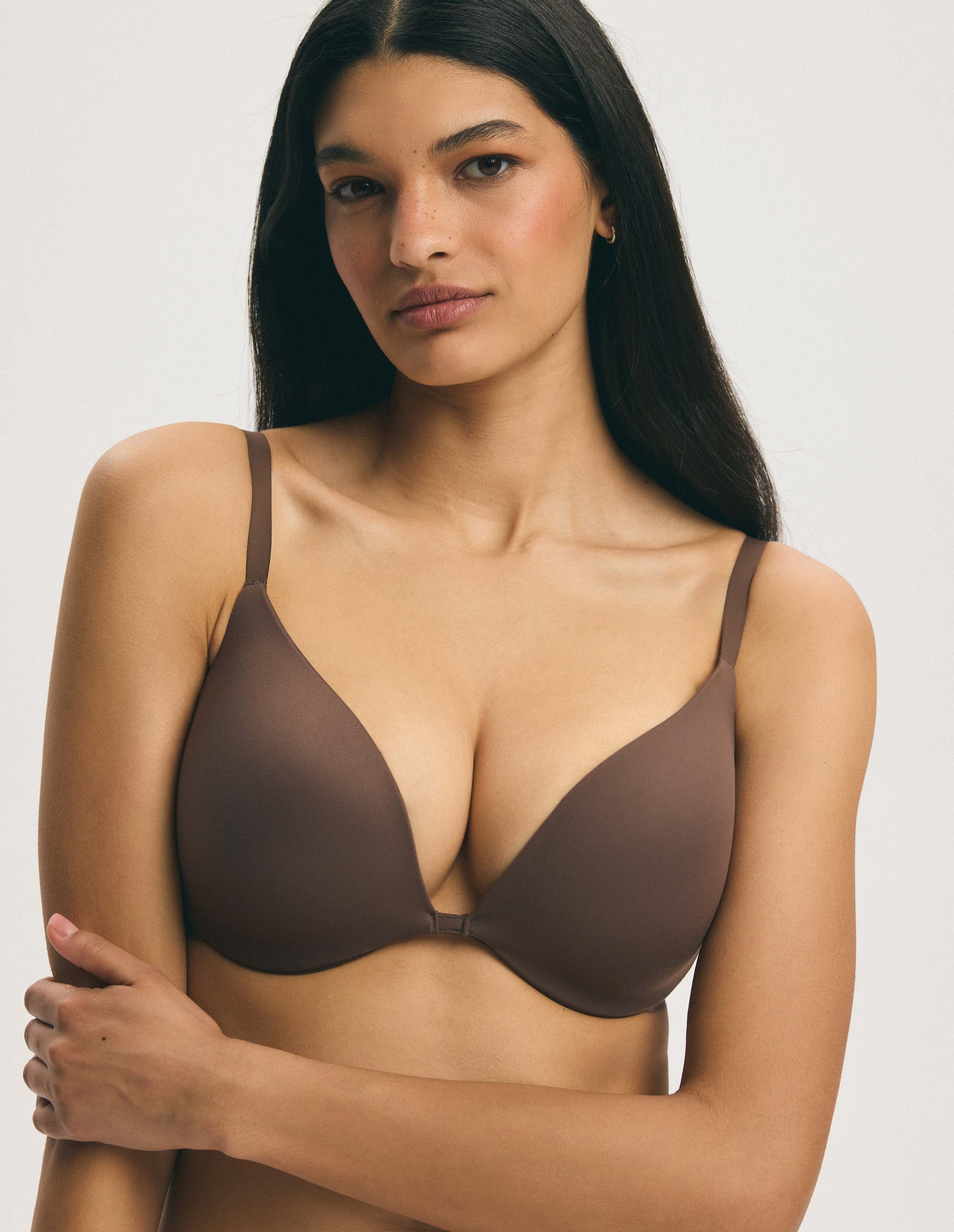 ESOTIQ Push-up-BH Push-up-BH Basic, Plunge-Dekolleté, glatte Cups