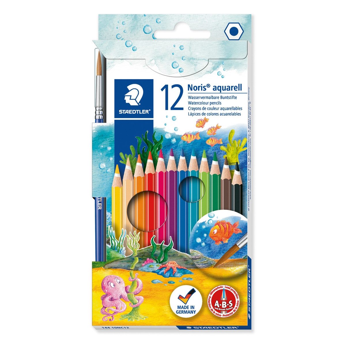 STAEDTLER Buntstift STAEDTLER Noris Buntstifte aquarell sechskant + 1 Pinsel 12 Stück
