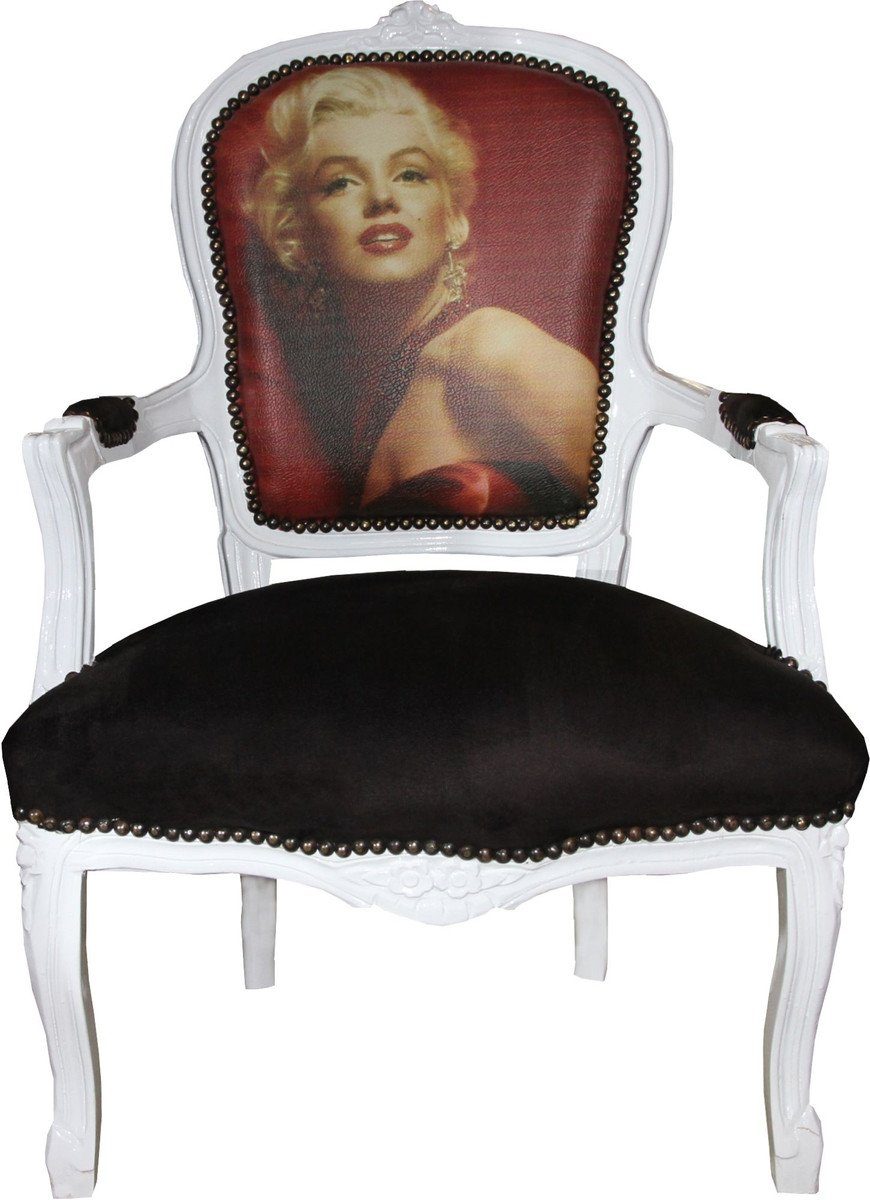 Monroe Antik Salon Limited Besucherstuhl - Stuhl Barock - Barock Marilyn Mod3 Möbel Padrino Edition Casa Stil -