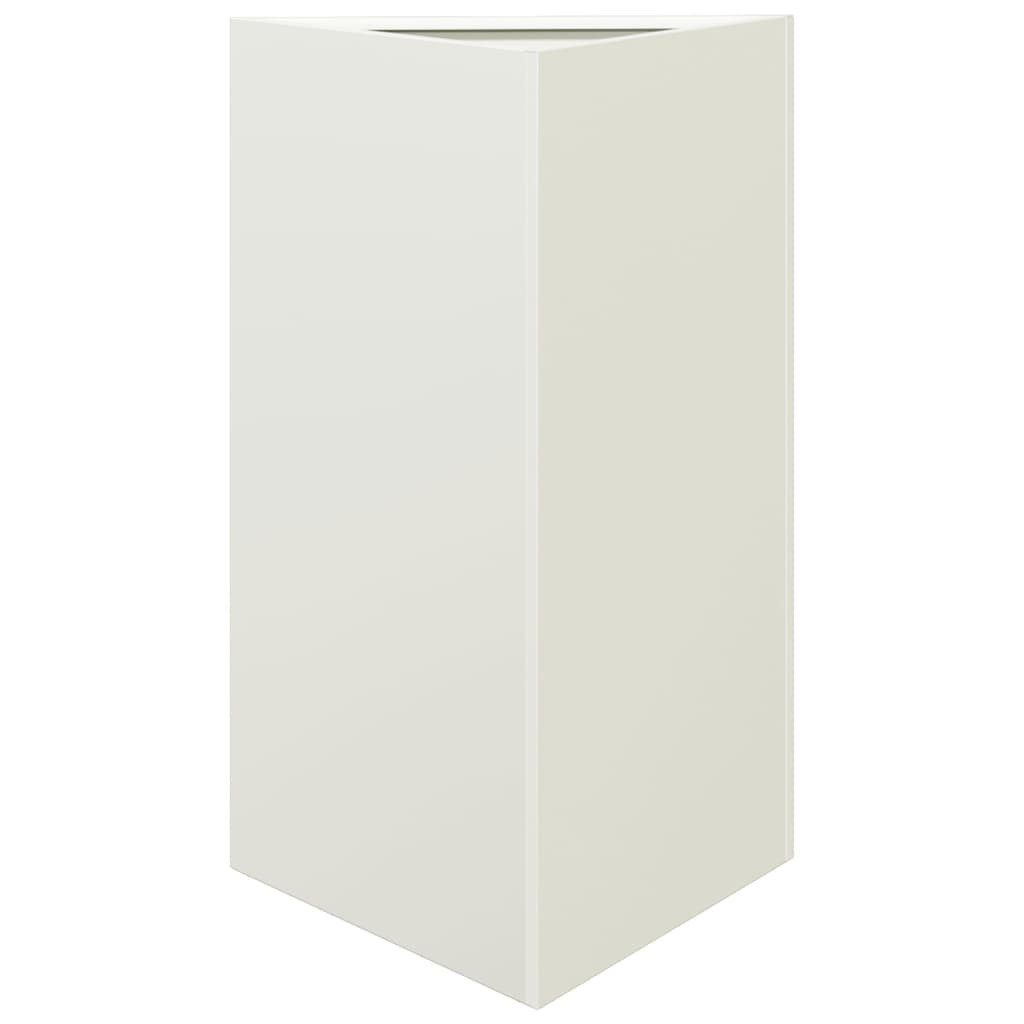vidaXL Blumentopf Pflanzkübel Weiß Dreieckig 50x43x75 cm Stahl (1 St)