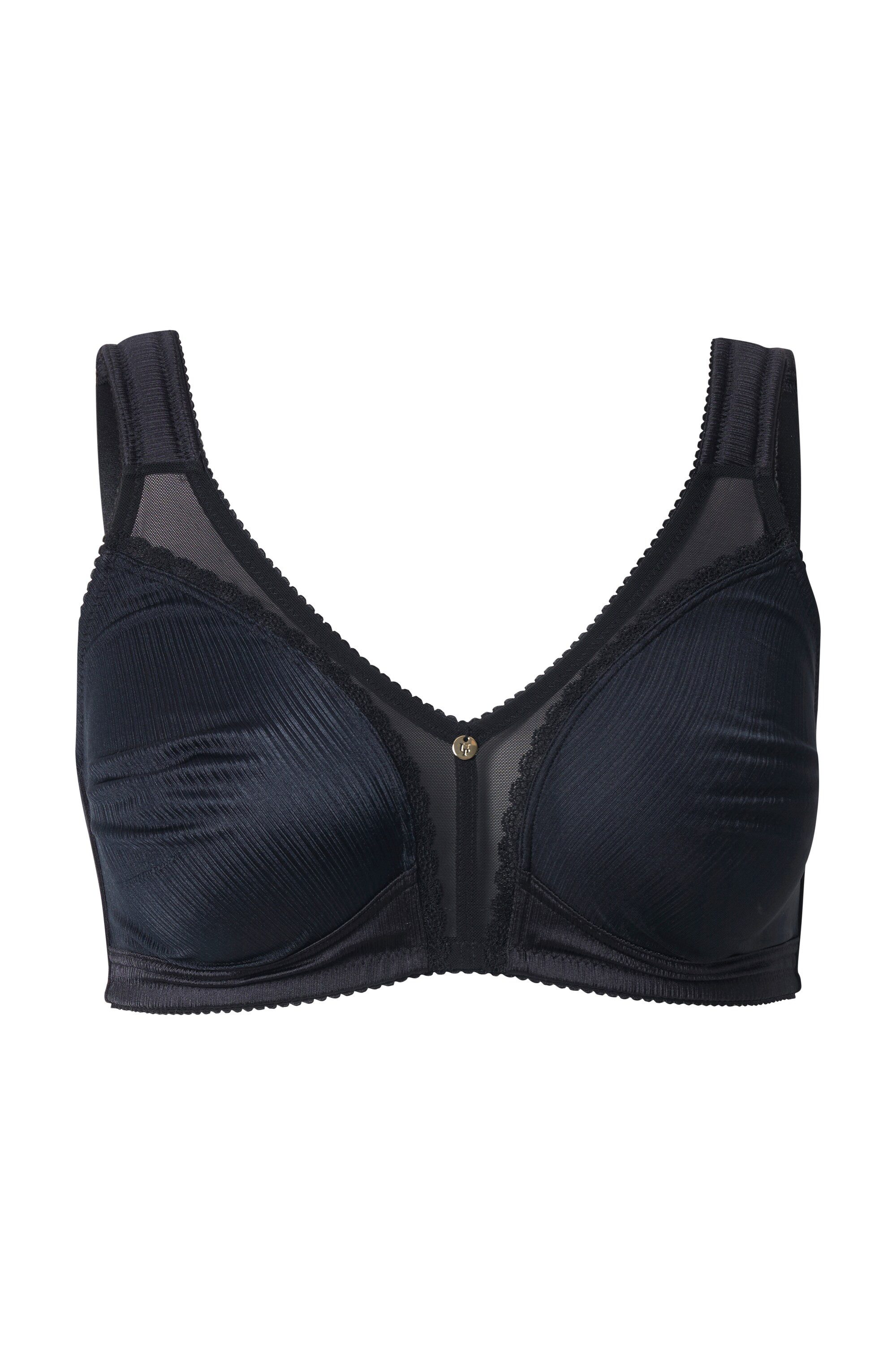 Ulla Popken Entlastungs-BH Minimizer-BH Satin Spitze ohne Bügel