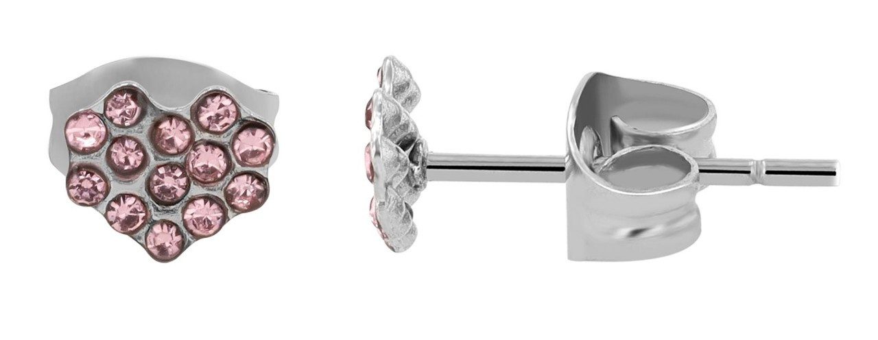 Paar Ohrhänger Damen Ohrstecker aus Edelstahl mit Herz