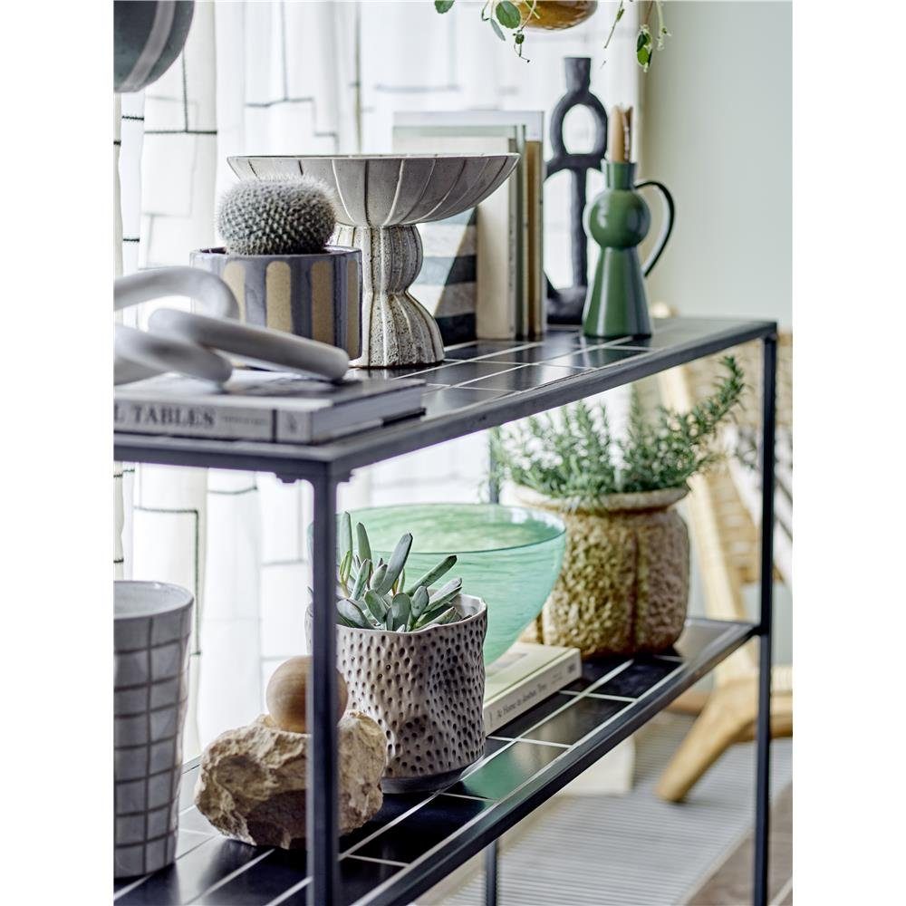 Bloomingville Kerzenständer Fija, Grün Steingut 18cm stylisches dänisches Design