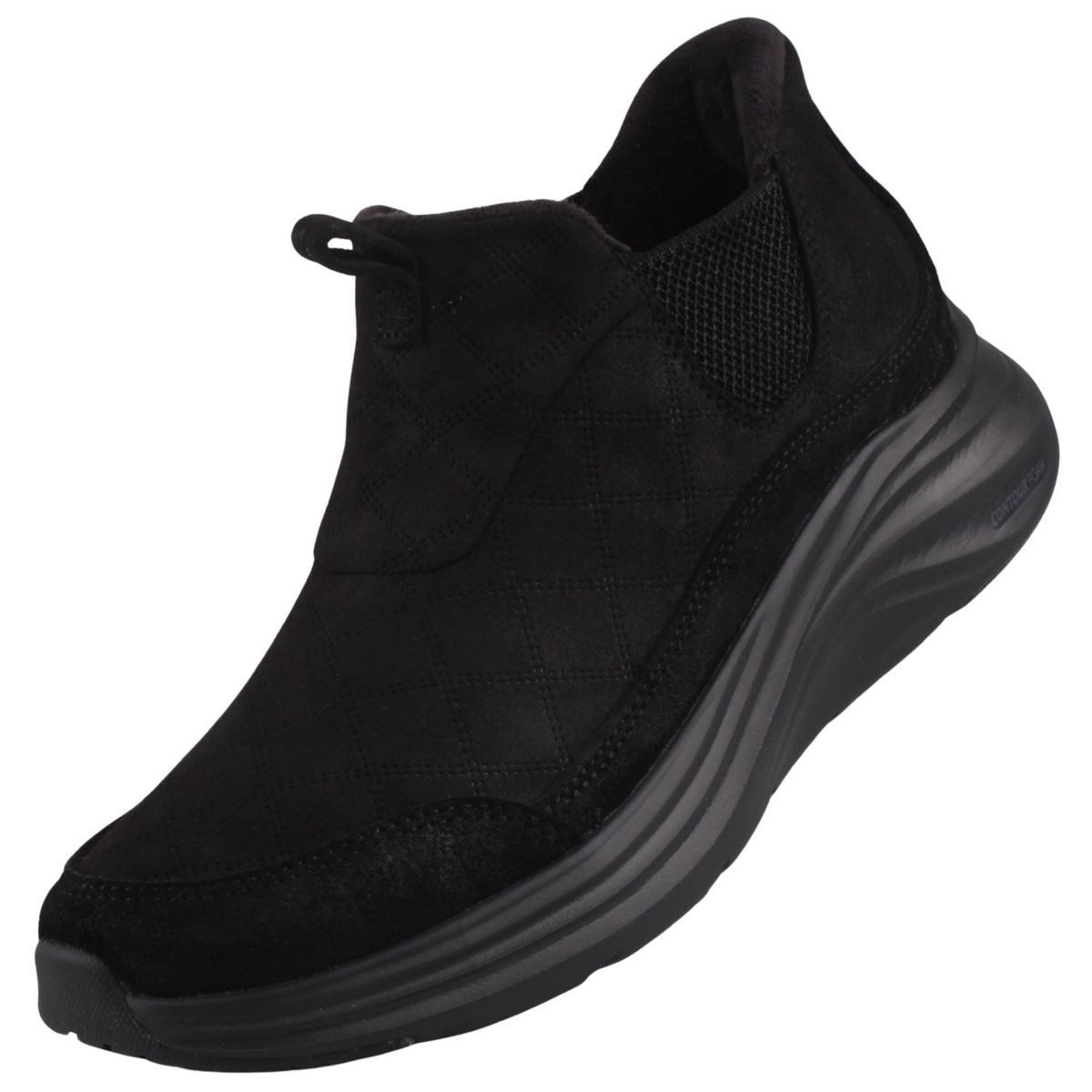 Skechers 168173-BBK Slipper Slip-in-Halbschuh mit schmutzabweisendem Velourleder