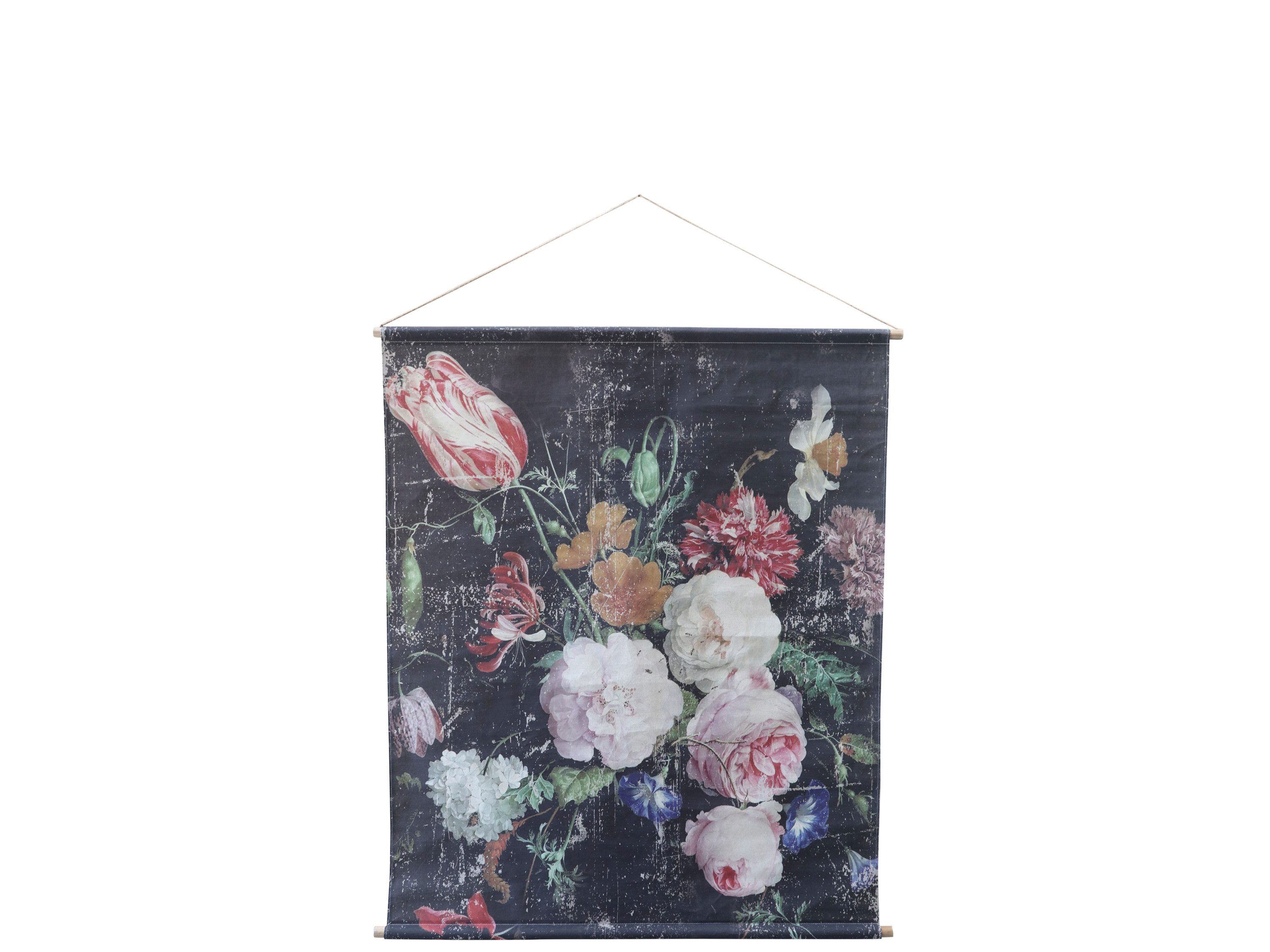 Chic Antique Leinwandbild Stoffbild Leinwandbild zum Hängen floraler Kunstdruck Wandbild Floral, 22194-00 H145x124cm, Leinwandbild