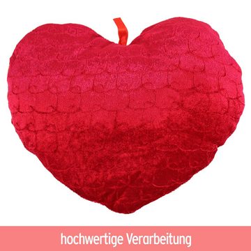 Dekokissen Herz Plüschkissen "I love you" - ca. 25 x 28 cm