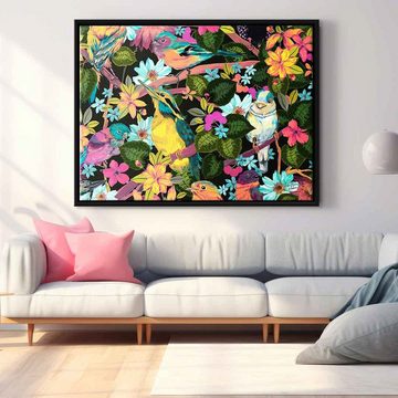 DOTCOMCANVAS® Leinwandbild Flowers and Birds, Leinwandbild Flowers Birds Blumen Vögel Tiere Pflanzen floral Wandbild