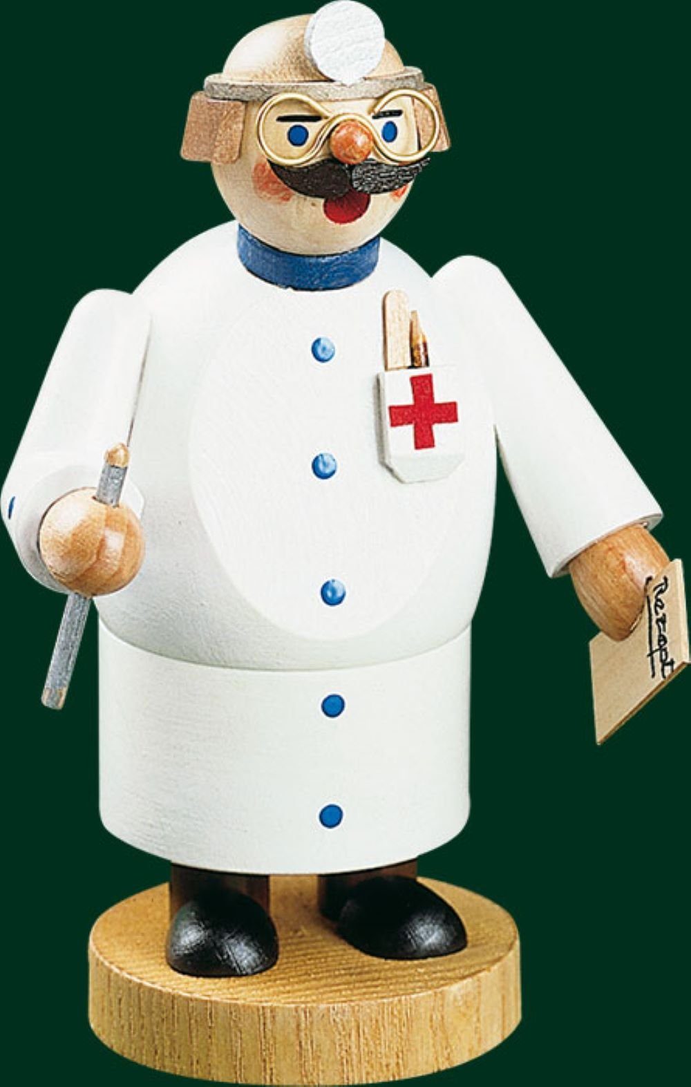 Richard Glaesser Räuchermännchen Arzt, Höhe 14cm, Handwerkskunst original Erzgebirge