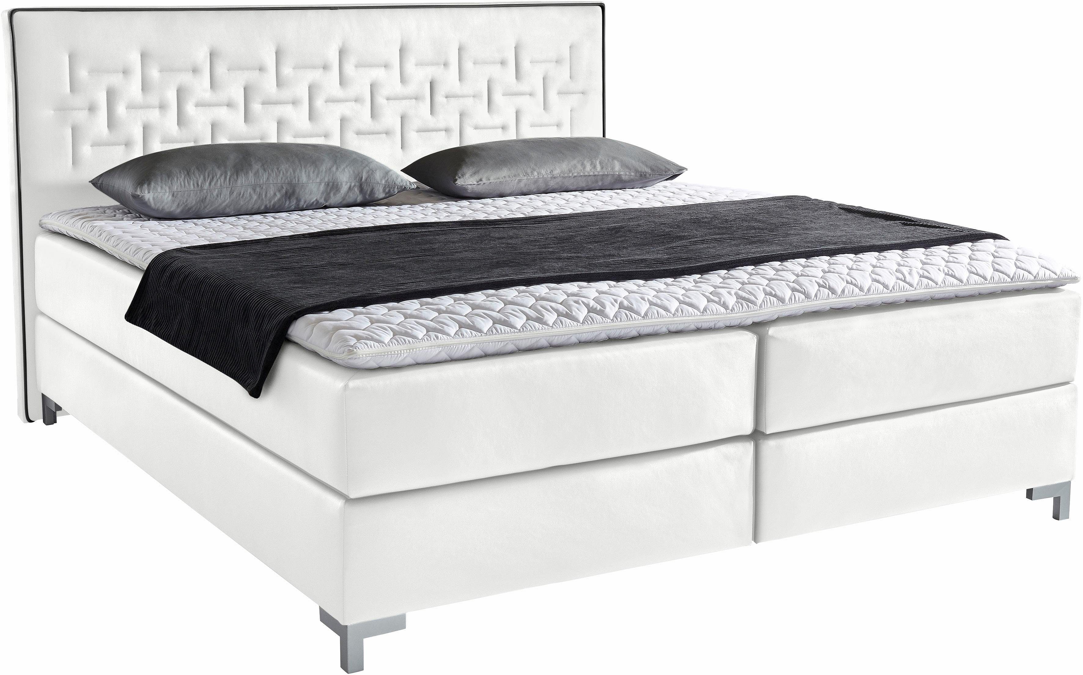 INOSIGN Boxspringbett "Coos" mit besonderer Steppung im Kopfteil, 3 Matratz günstig online kaufen