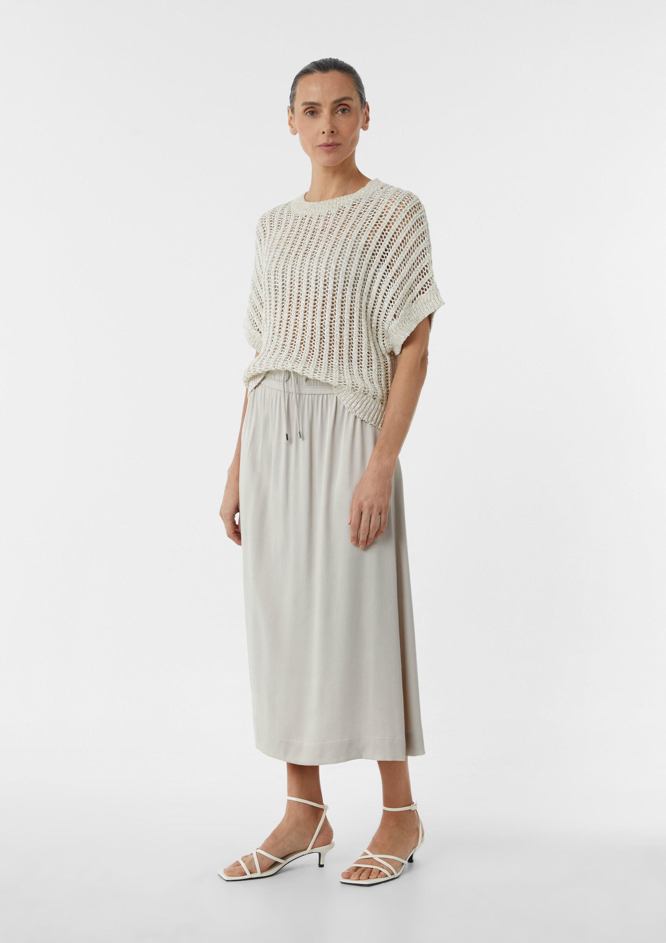 comma Midirock Rock Satinrock in Midilänge mit Bindedetail günstig online kaufen