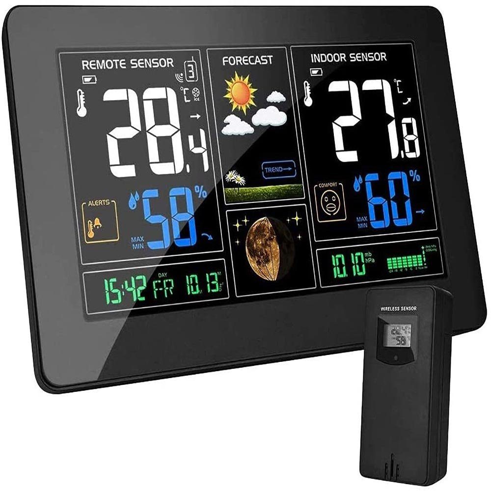 Wetterstation Funk mit 3 Außensensor Indoor Outdoor Thermometer Hygrometer DCF 