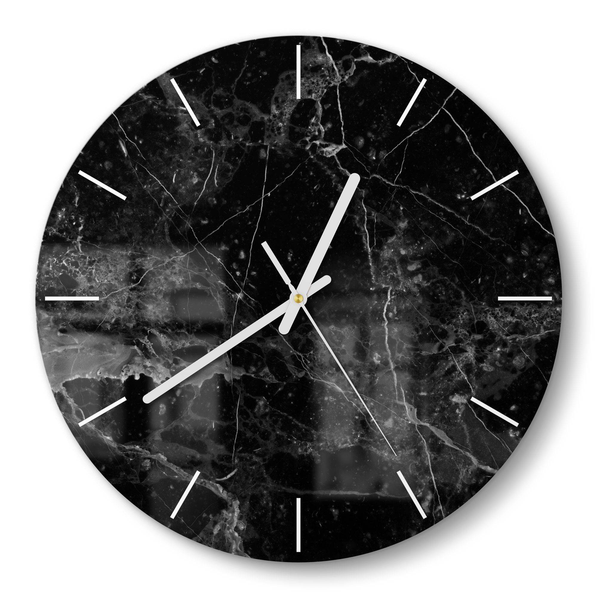 DEQORI Wanduhr 'Marmorplatte nah' (Glas Glasuhr günstig online kaufen