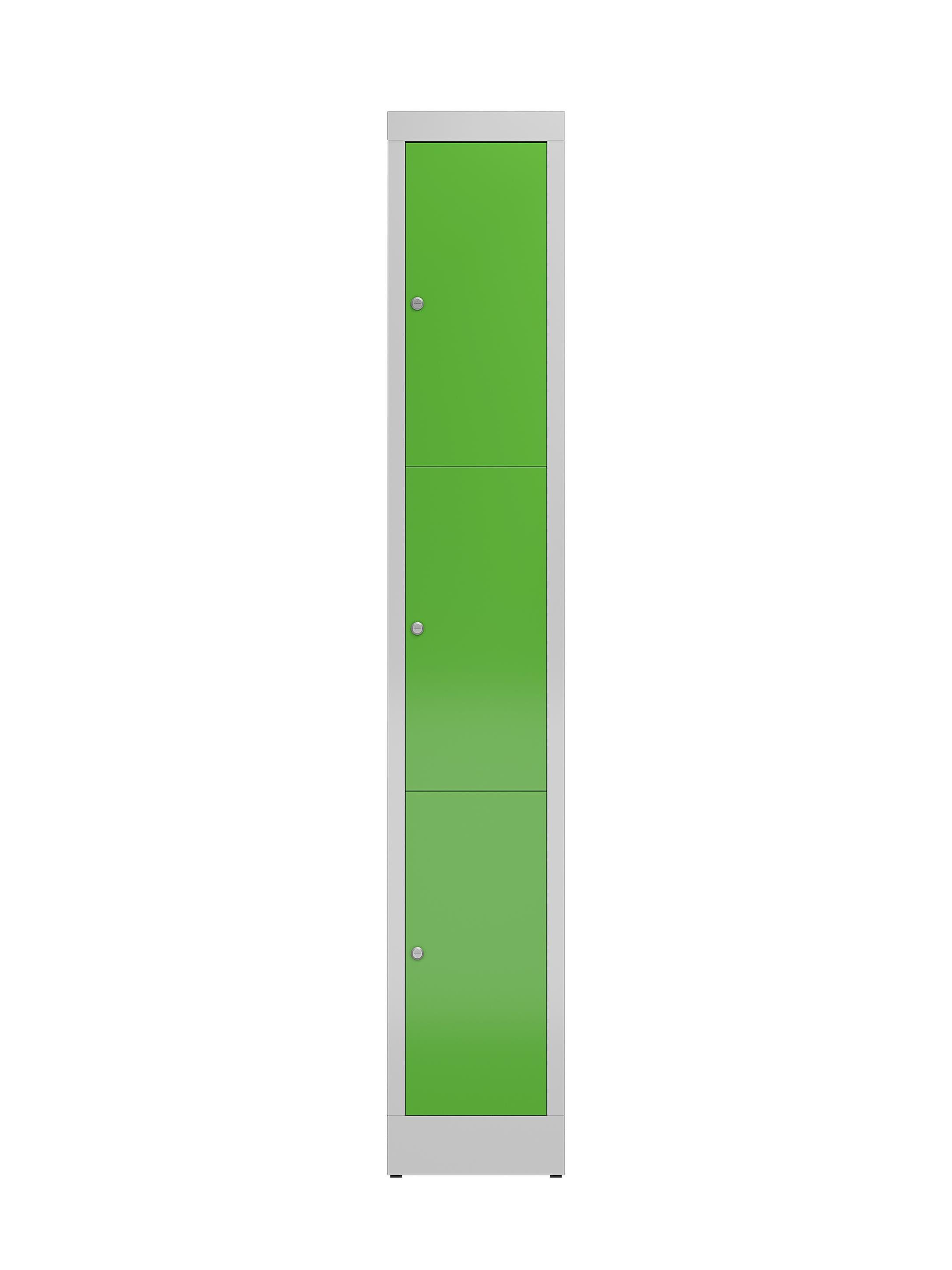 Steelboxx Fächerschrank ClassiX Schließfachschrank, keine Fächer, und RAL 1 (1-St) x erforderlich Komplett Lichtgrau/ 3 montiert 1800 Türen: Korpus: - Abteil, 500 mm 7035 310 Grün x Montage verschweißt