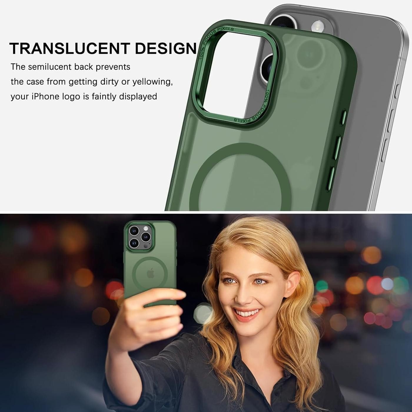 CoolGadget Handyhülle Magnet Hülle für iPhone 14 Pro Max Schutzhülle mit Metall Kamerarahmen 6,7 Zoll, magnetisches Schutzcase Matt Stoßfest kompatibel mit Mags – Bild 5 von 5