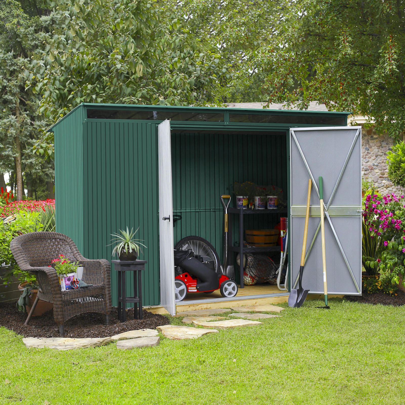 Mondeer Gartenhaus Wellplatten (12-tlg), BxT: 45.00x115.00 cm, Dachplatten Trapezblech verzinkt Profilblech