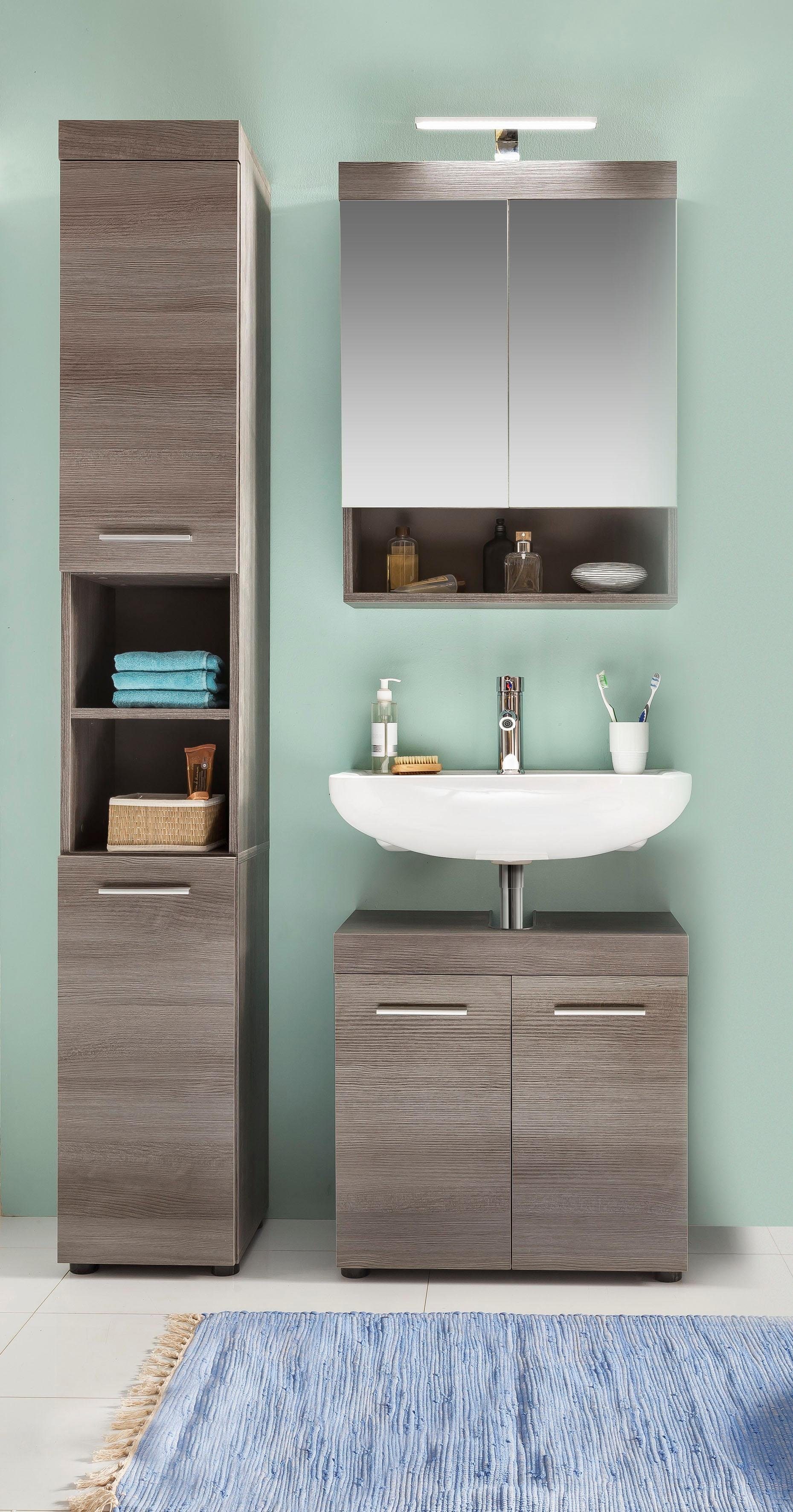 welltime Badmöbel-Set Royan, (Set, 3-St), Badmöbel-Set: Hochschrank, Spiege günstig online kaufen