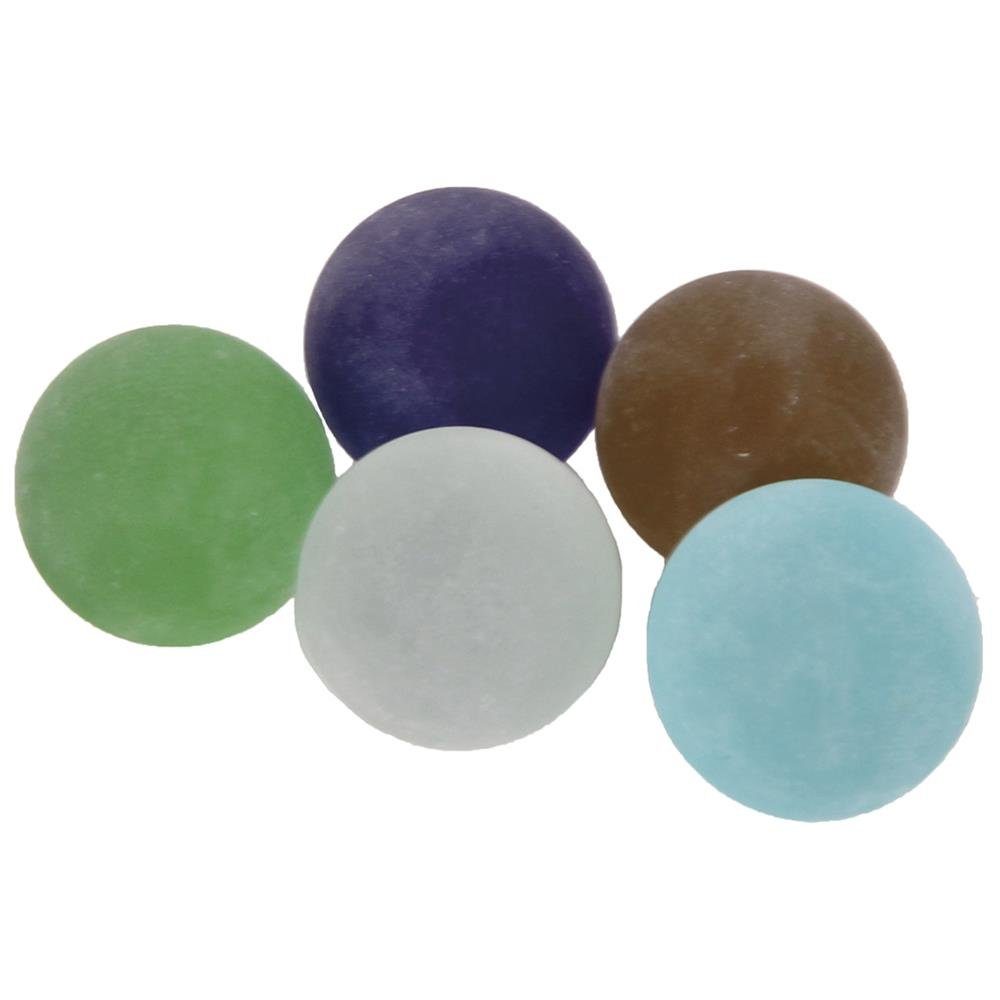 Bartl Dekokugel gefrostet, 20 Stück, 25 mm, bunt gemischt, aus Glas, Murmeln zum Dekorieren