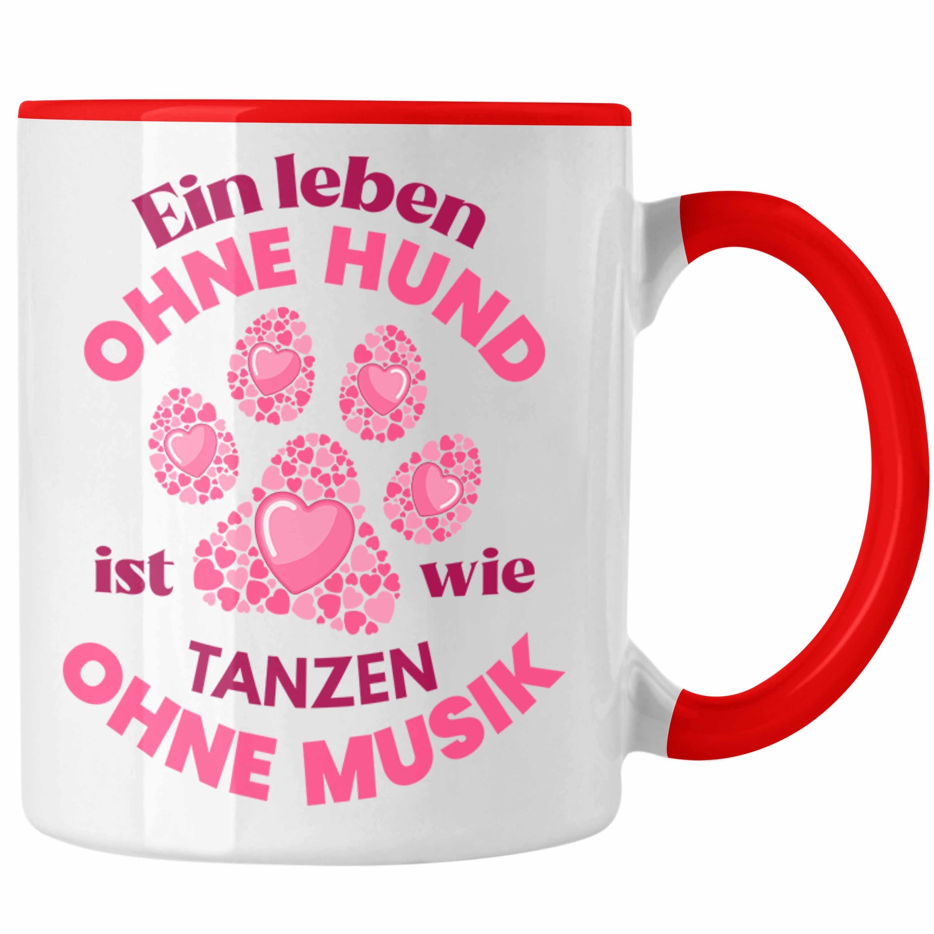 Trendation Tasse Trendation - Hundebesitzerin Tasse Geschenk Hunde-Mama Geschenkidee Frauen Becher Kaffeetasse Hundemami Rot | Teetassen