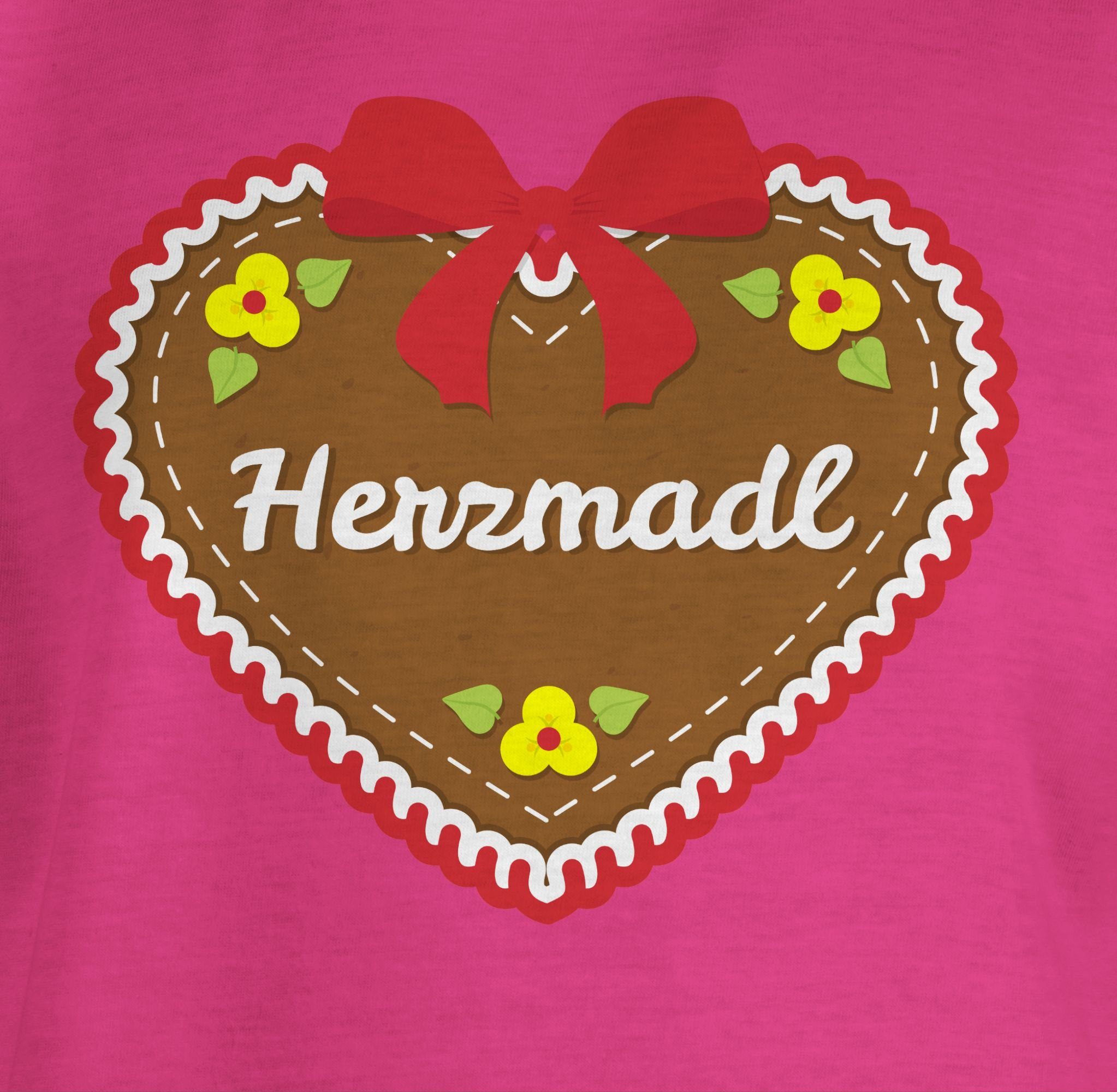 Oktoberfest Mode für Fuchsia Herzmadl T-Shirt Lebkuchenherz Shirtracer Outfit Kinder Rot 2