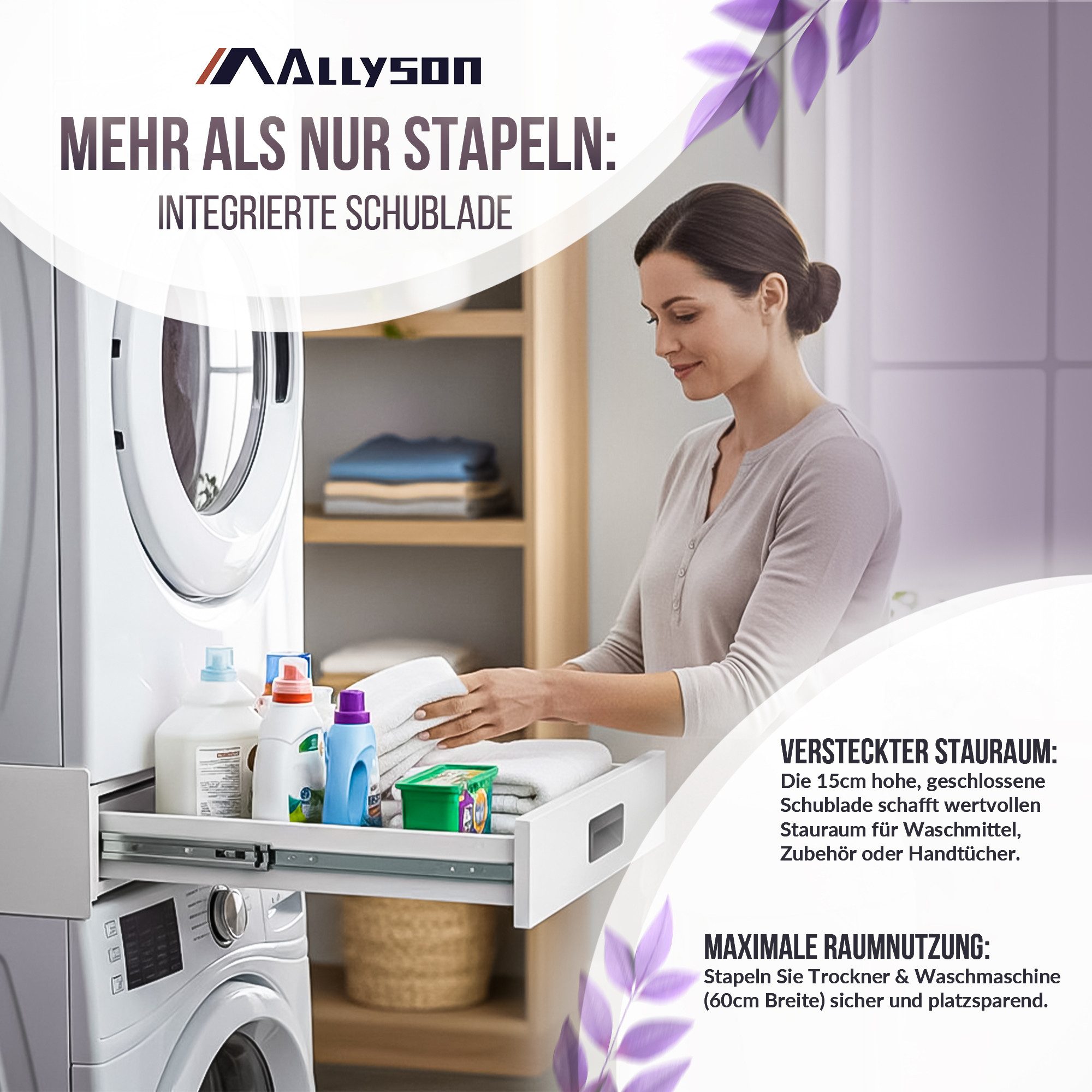 Allyson Zwischenbaurahmen Universal Zwischenbausatz für Waschmaschine & Tro günstig online kaufen