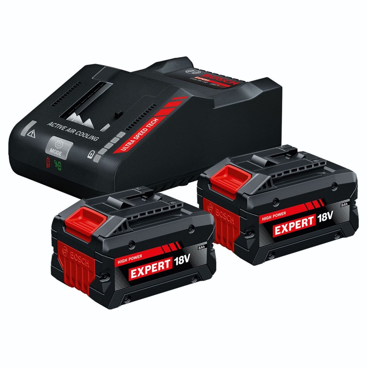 BOSCH Starter-Set 2x EXBA18V-80 EXAL18V-160 Werkzeug-Akku-Ladetechnik